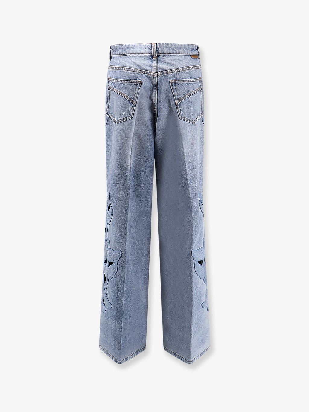 Zimmermann Women Alchemy Applique Relaxed Flare Blue Denim Jeans