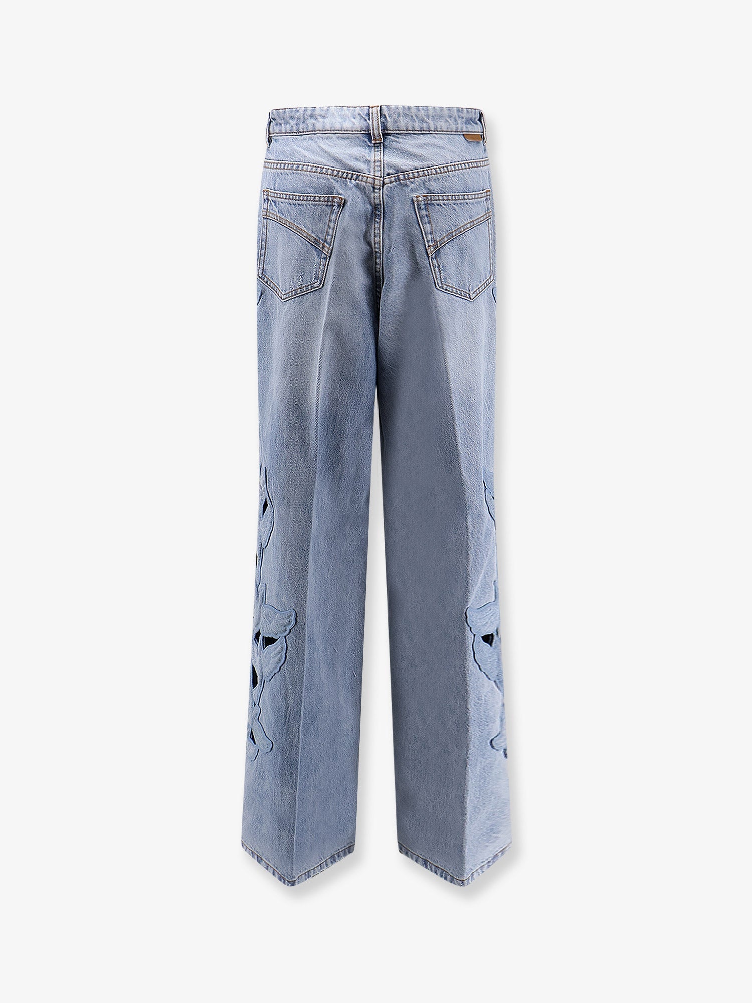 Zimmermann Women Alchemy Applique Relaxed Flare Blue Denim Jeans