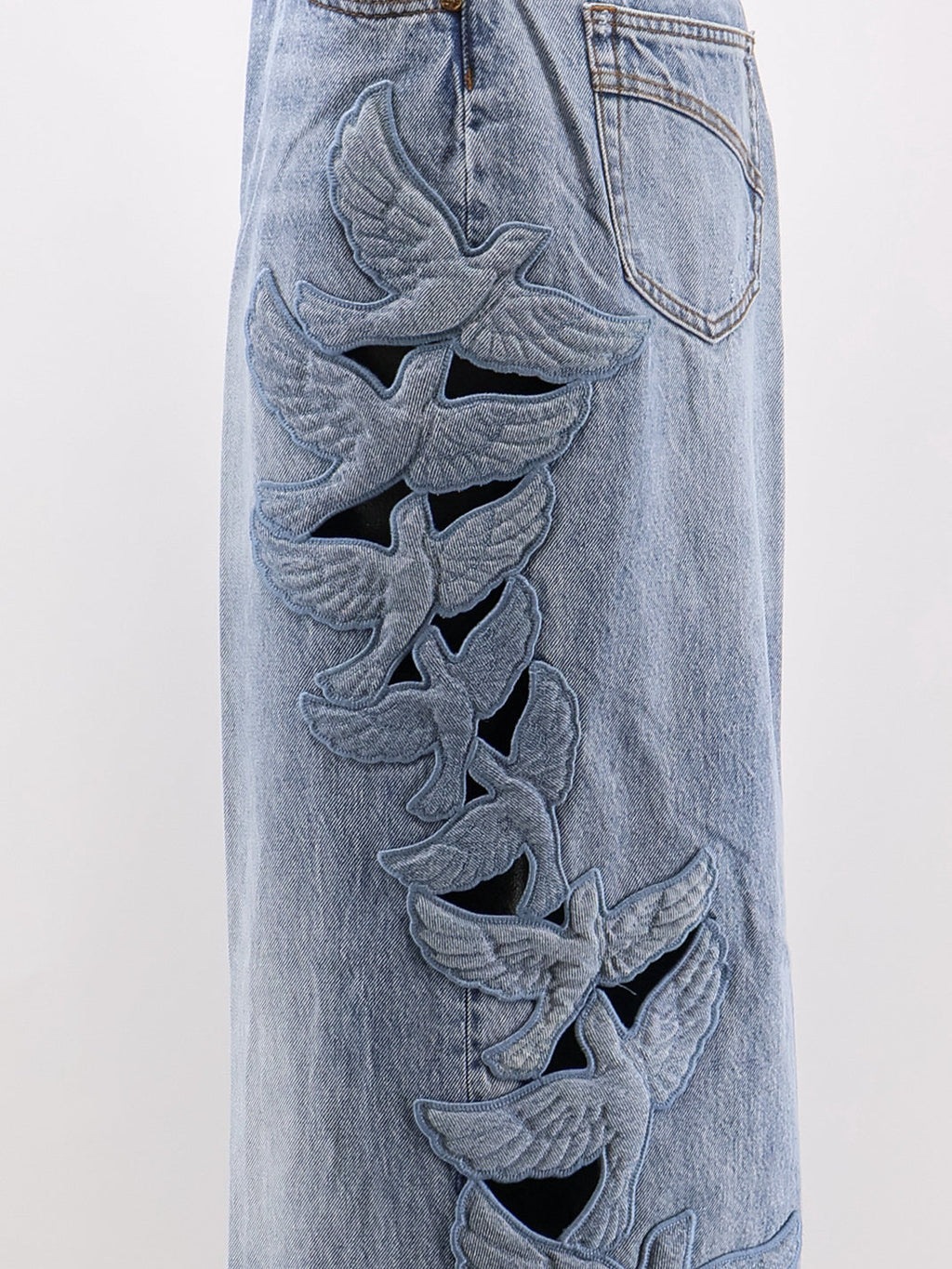 Zimmermann Women Alchemy Applique Relaxed Flare Blue Denim Jeans