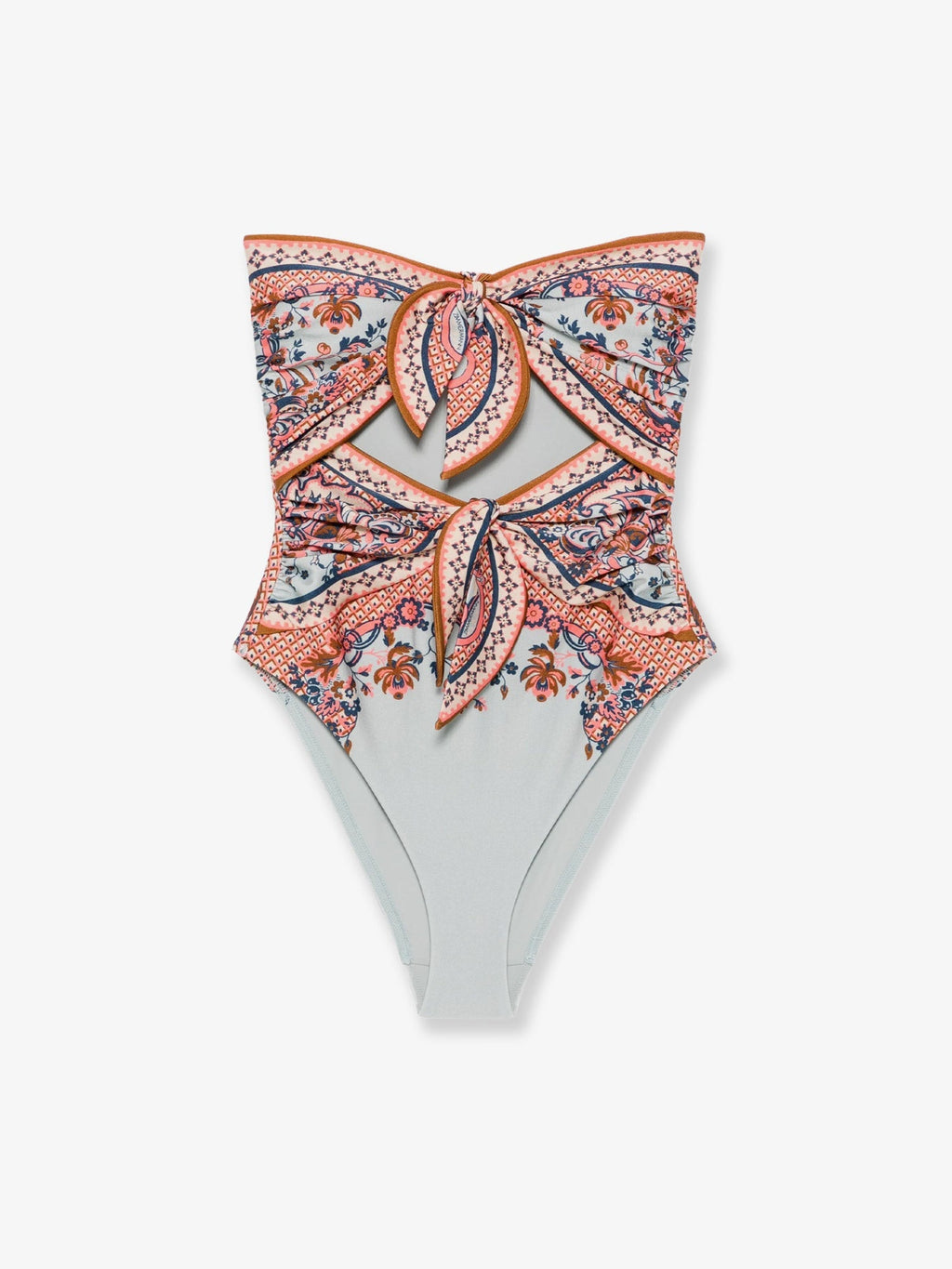 Zimmermann Women Aster One-Piece Shiny Nylon Swimsuit With Paisley Print