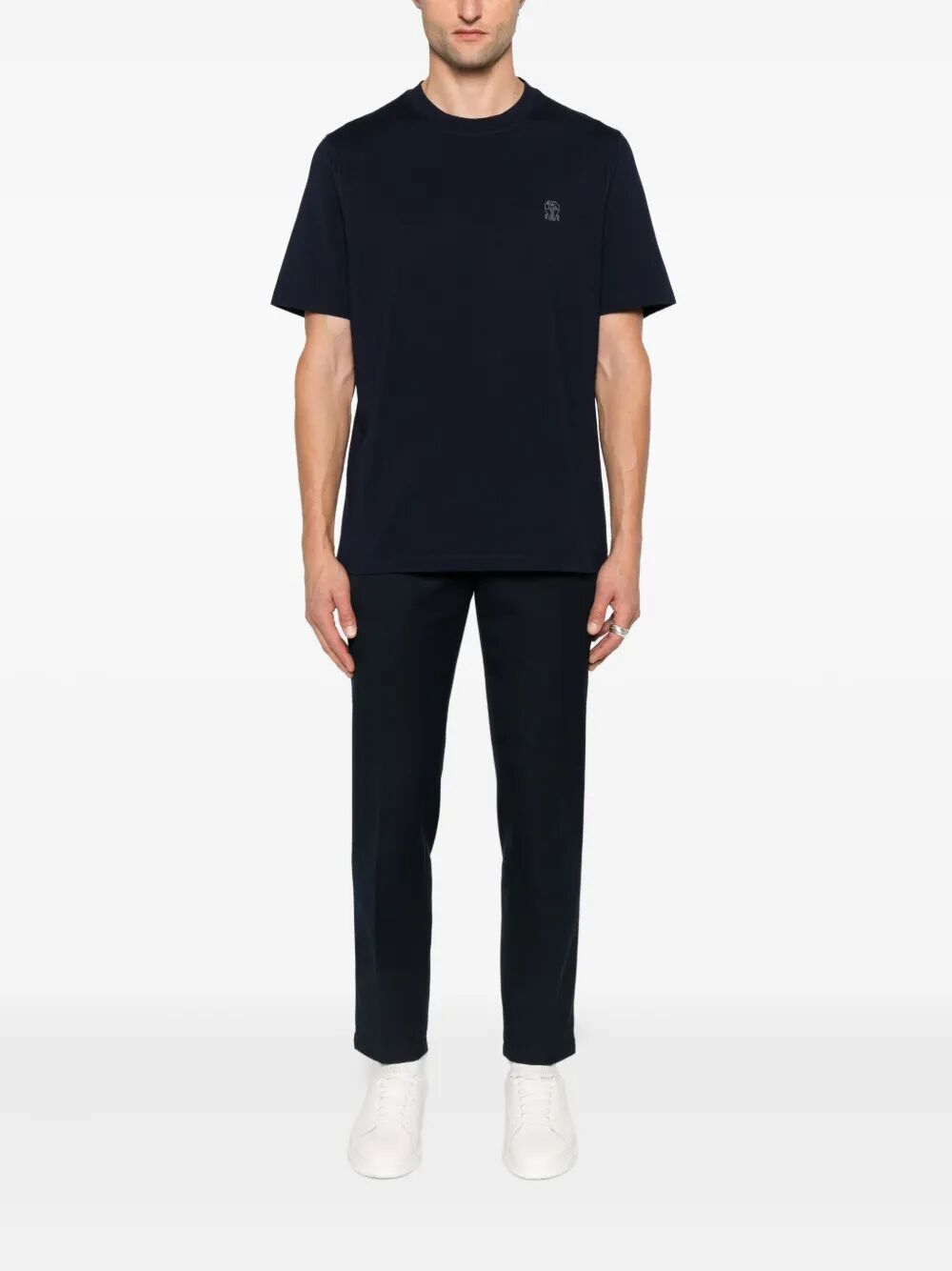 Brunello Cucinelli Men Cotton Jersey Crew Neck T-Shirt With Logo