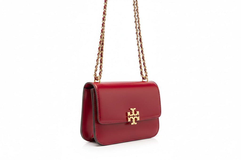NWT Tory Burch Britten Smooth Small Adjustable Leather Shoulder/ Crossbody Bag In Red