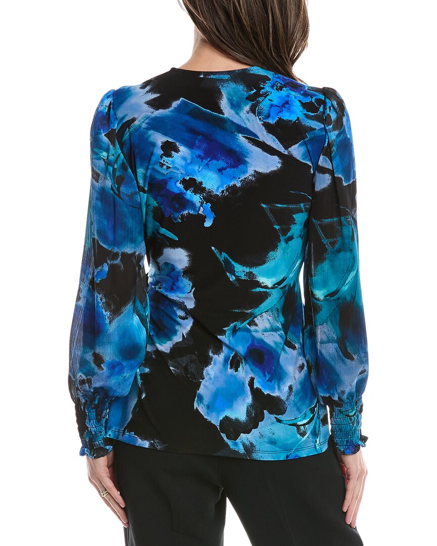Anne Klein Contrast Sleeve Wrap Top