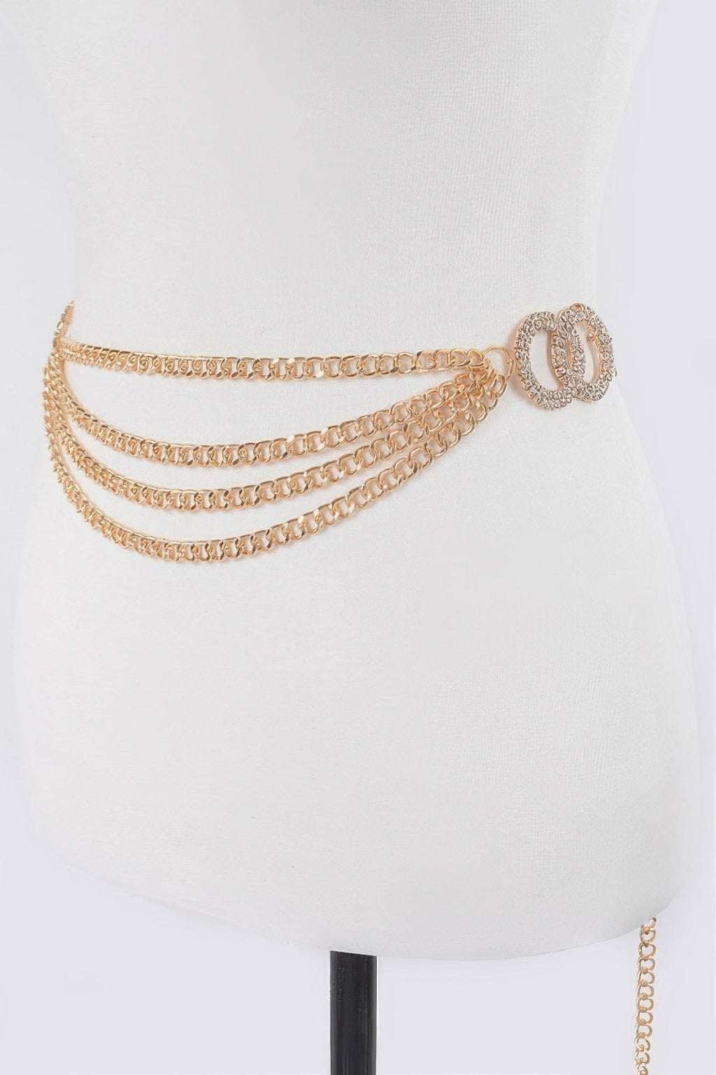 Oo Buckle Layered Chain Belt