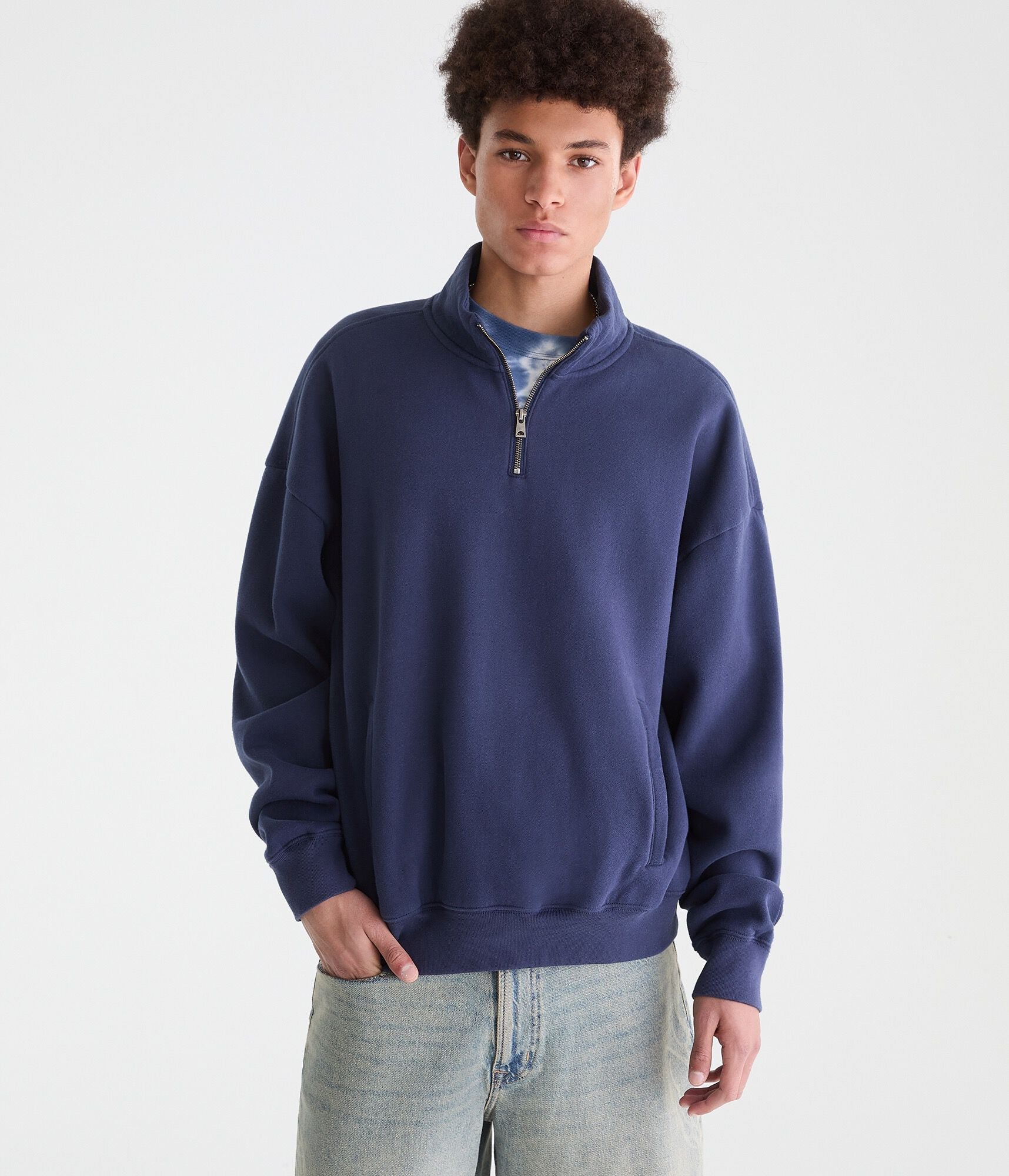 Aeropostale Cloud Soft Star Americana Quarter-Zip Sweatshirt