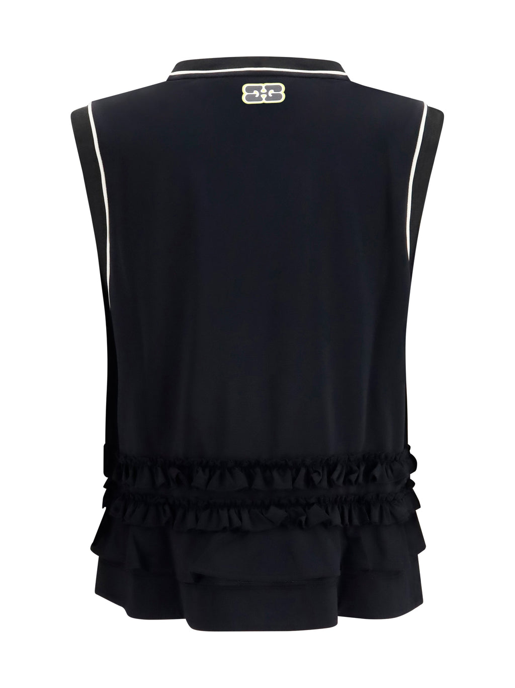 Ganni Women Cycora Oversized Tank Top With Ruffled Hem
