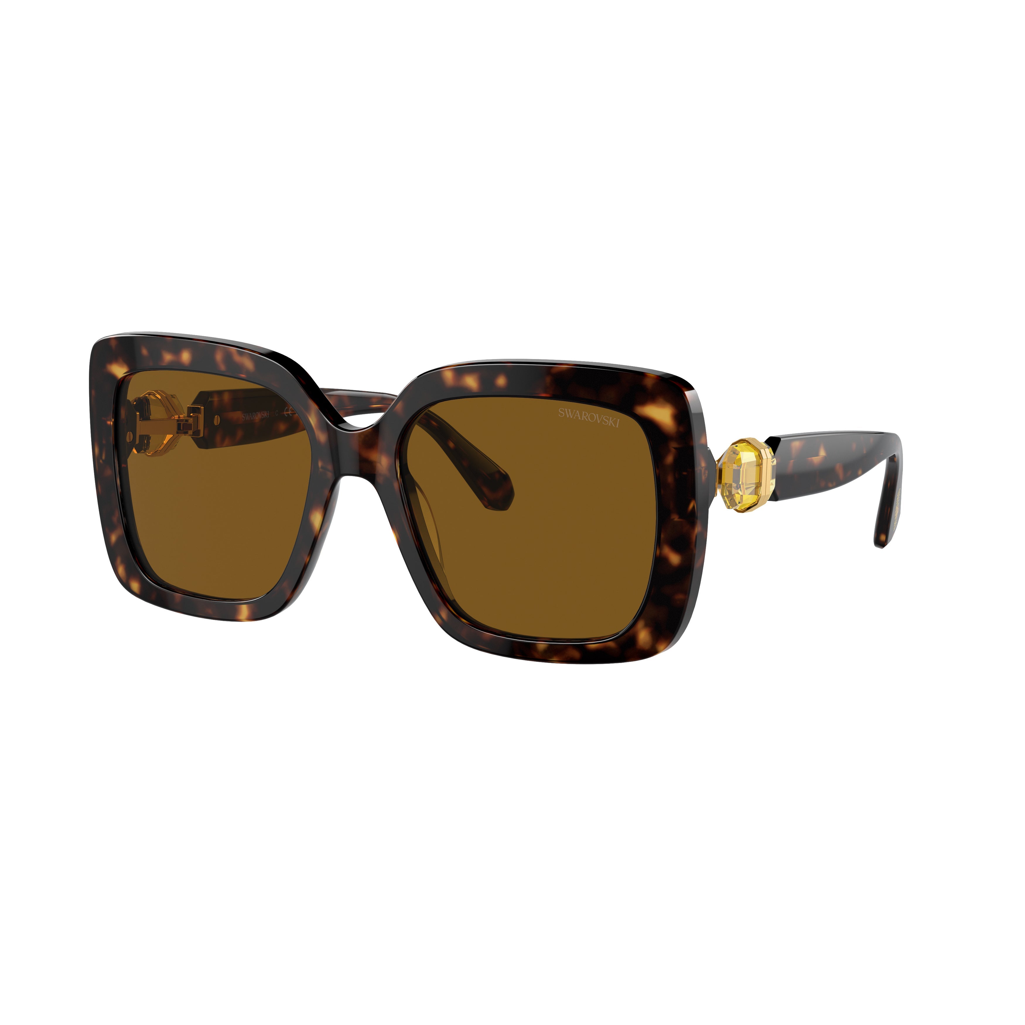 0Sk6001 Oversized Tortoiseshell Square Sunglasses with Golden Accents