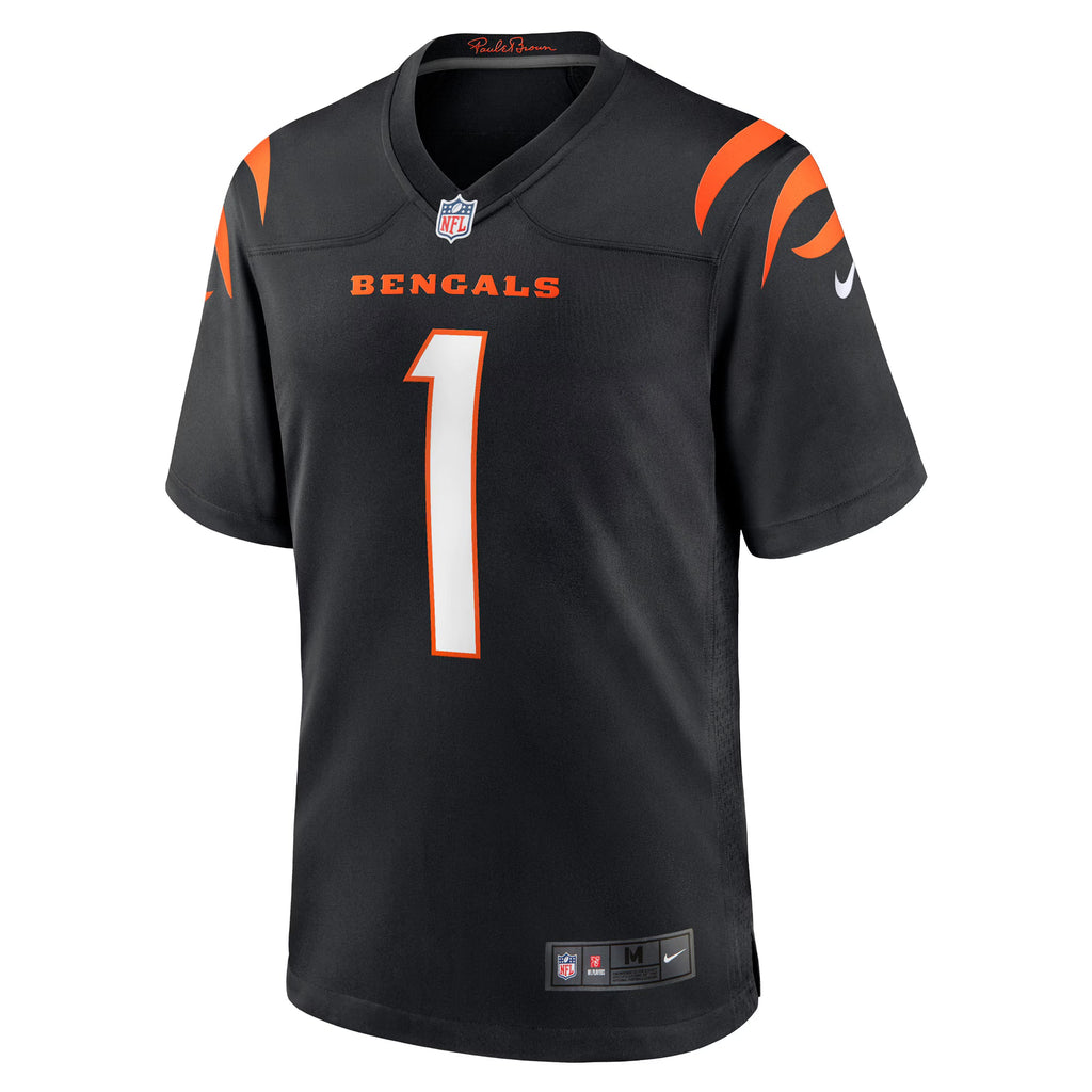 Cincinnati Bengals Number 1 Groom Black Game Jersey