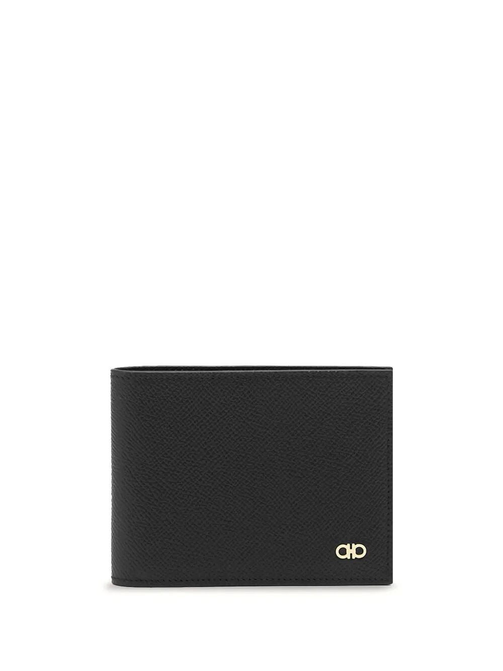 Ferragamo Men Micro Gancio Grained Leather Bi-Fold Wallet