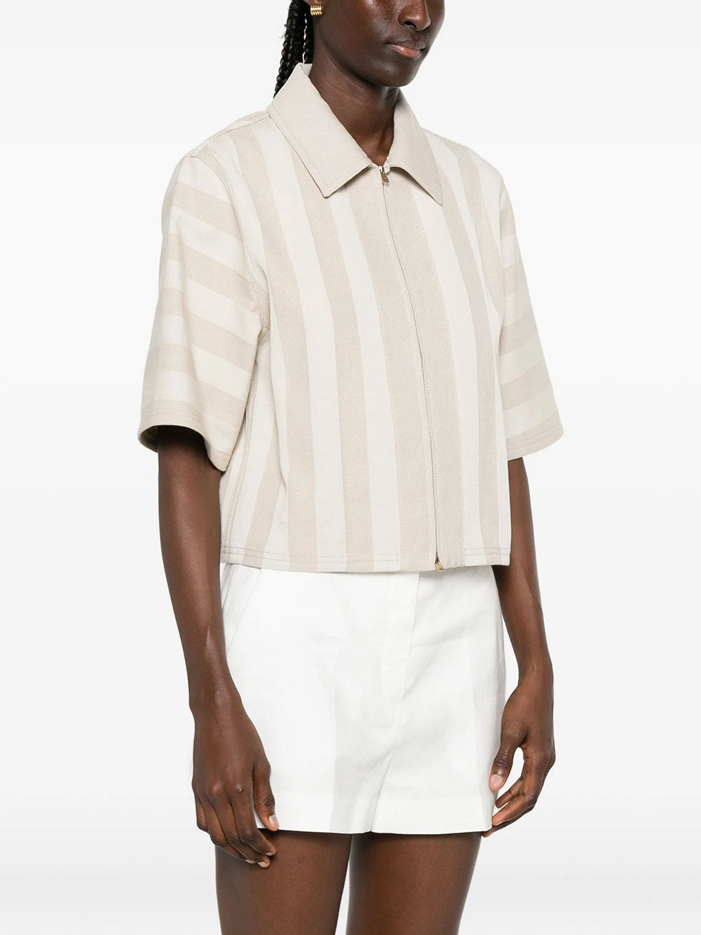 Fendi Women Pequin Drill Cropped Jacket