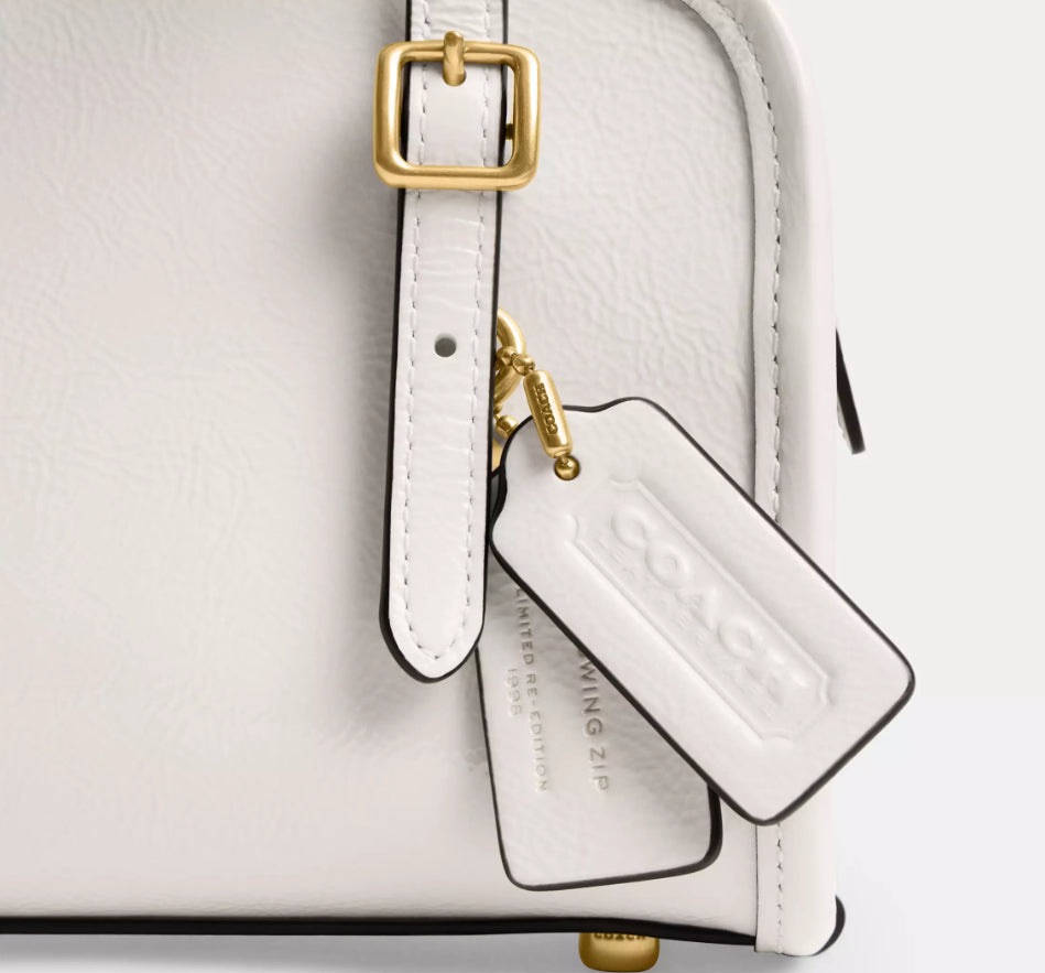 NWT Coach Swing Zip Leather Bag 20 Limited Re-Edition In Chalk