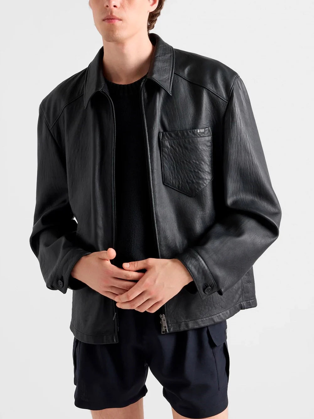 Prada Men Leather Jacket