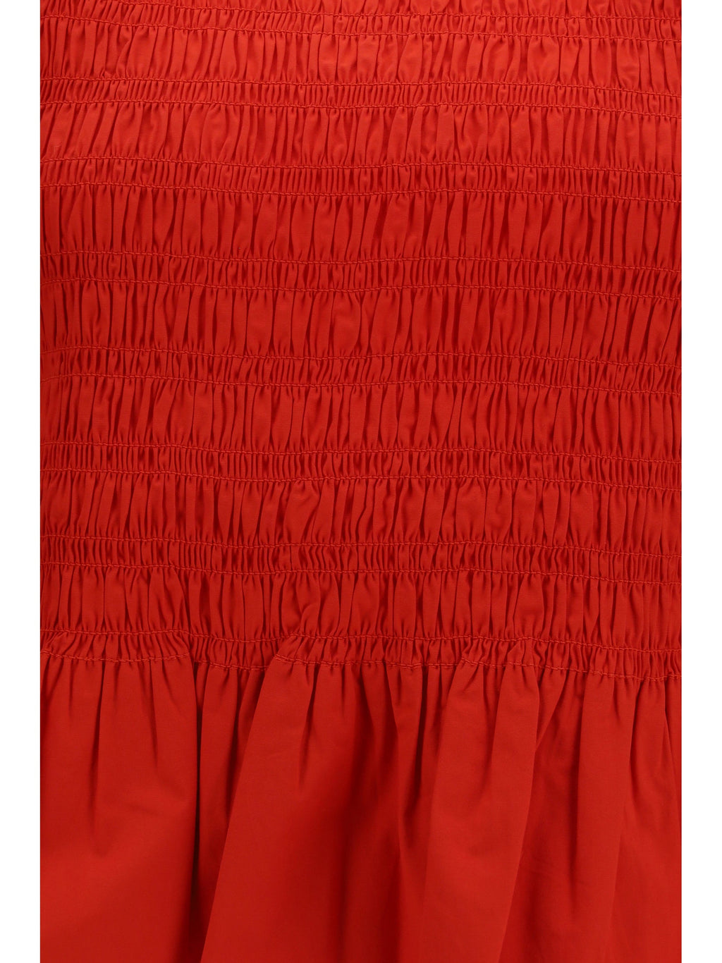 Ganni Women Ruched Cotton Top With Side Bows