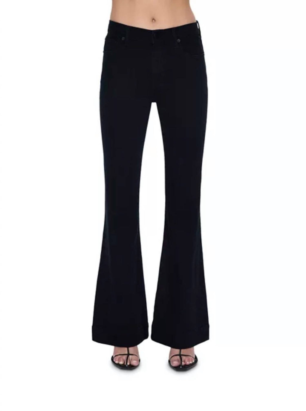 Kinsley Mid Rise Ultra Flare Pants In Noir