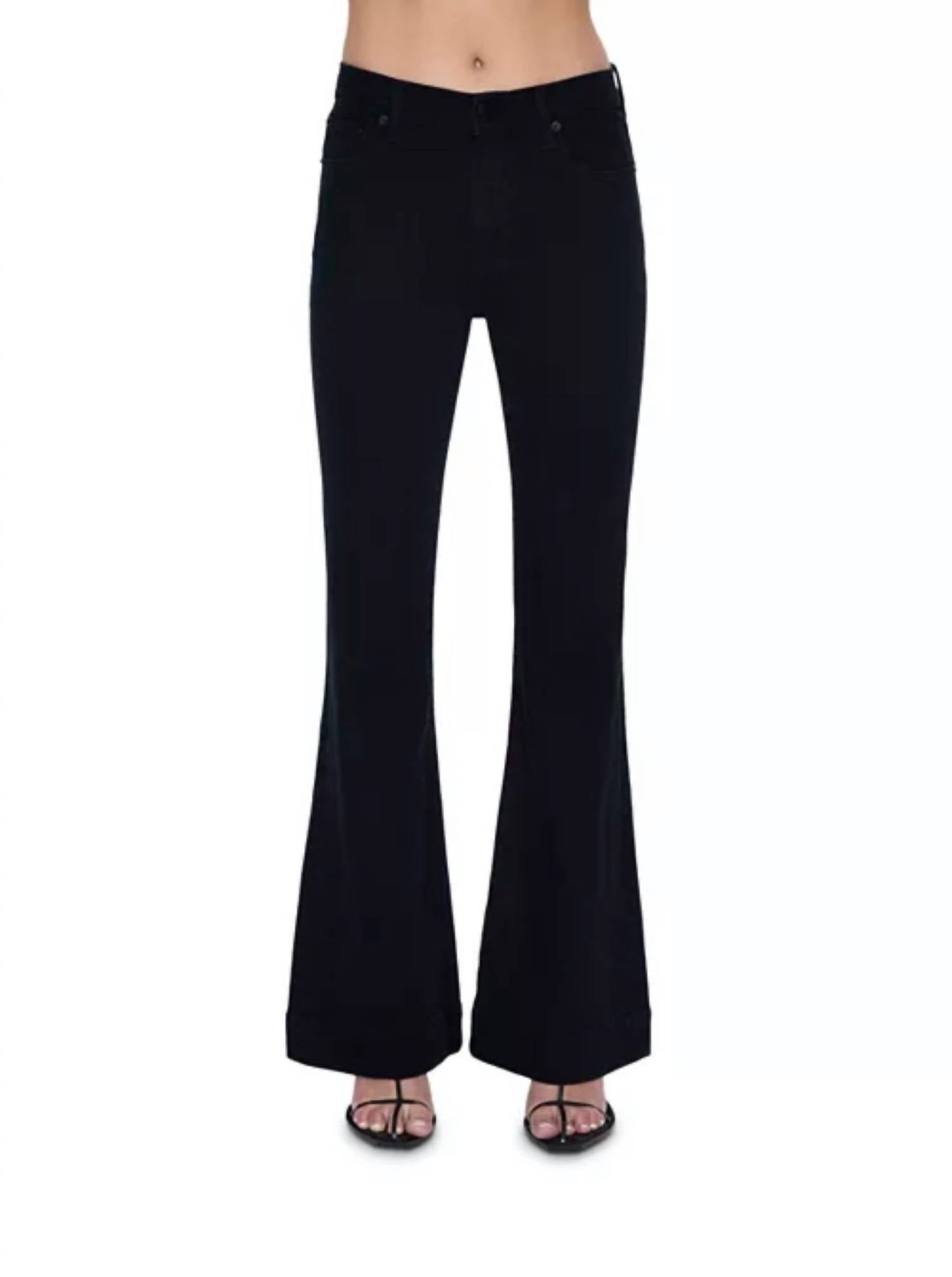 Kinsley Mid Rise Ultra Flare Pants In Noir