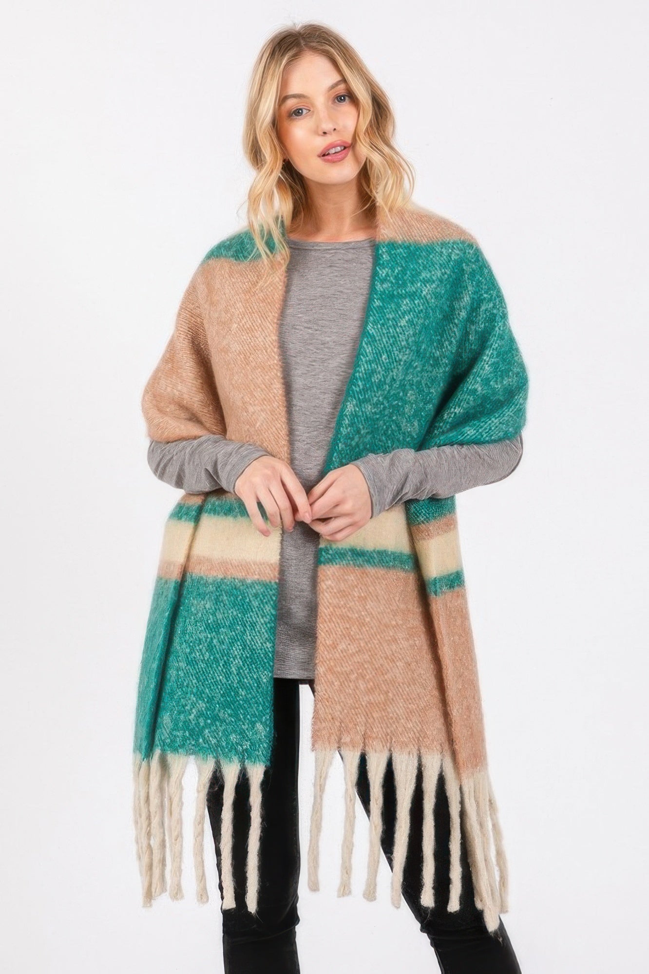 Vibrant Multi-Stripe Soft Winter Wrap Scarf