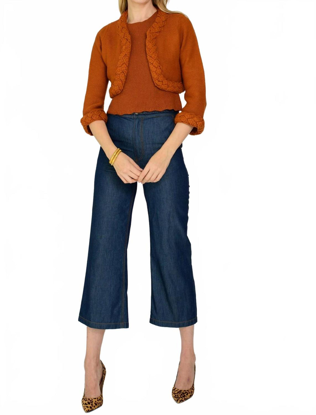 Honey Cardigan Top In Amber