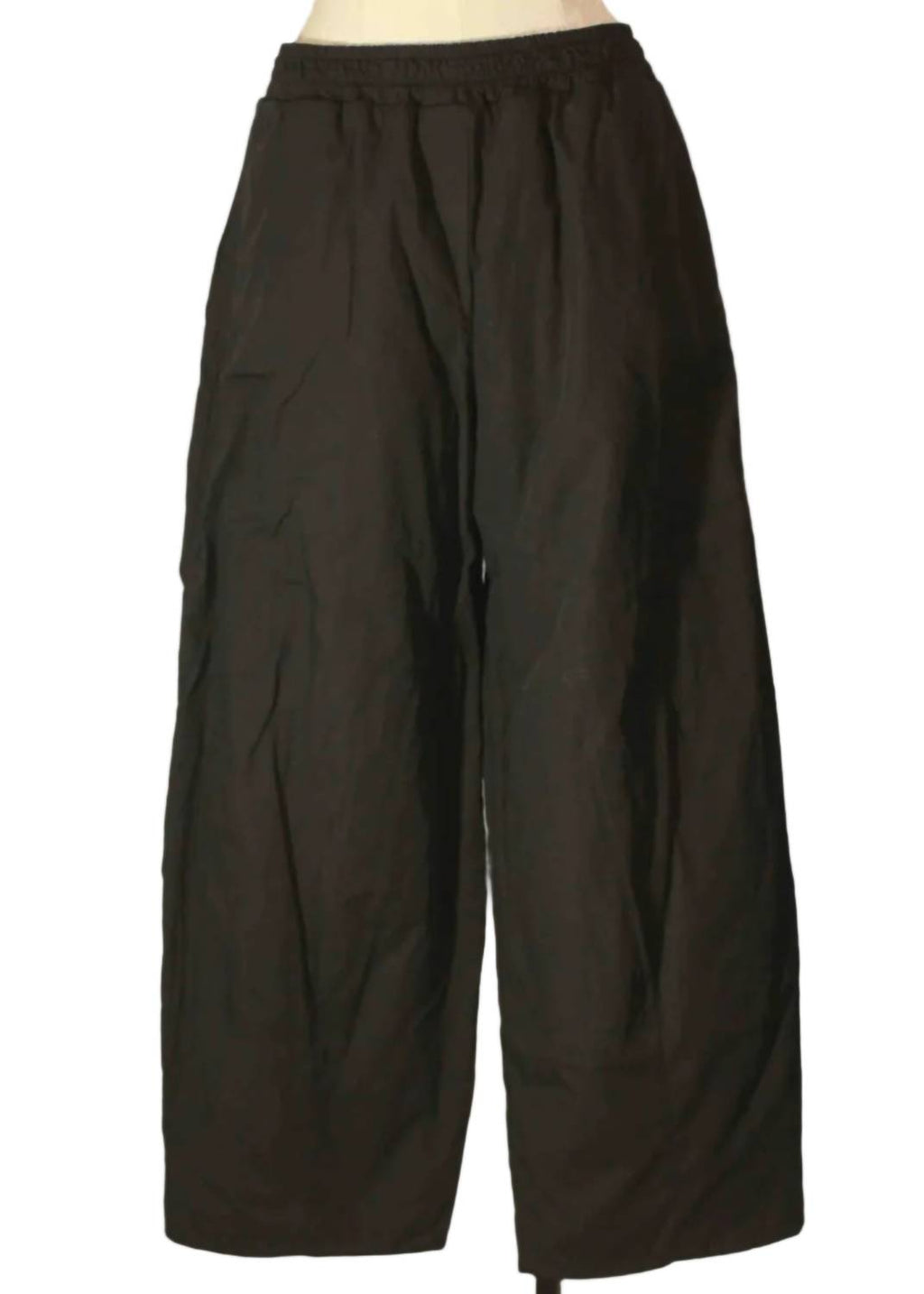 Women's Padded Cotton Elastic Waist Trouser Pant In Black