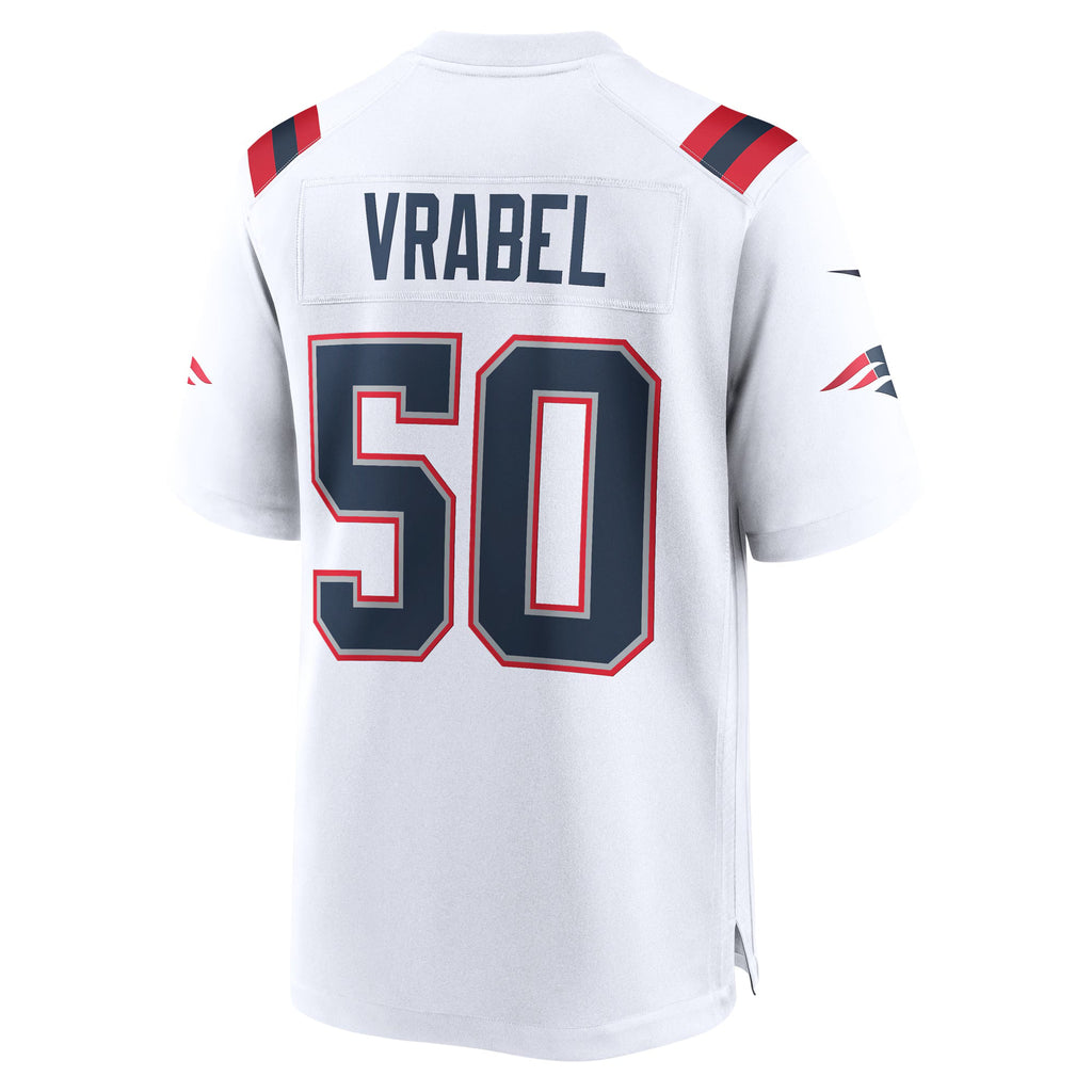 New England Patriots Mike Vrabel White Retired Player Game Jersey