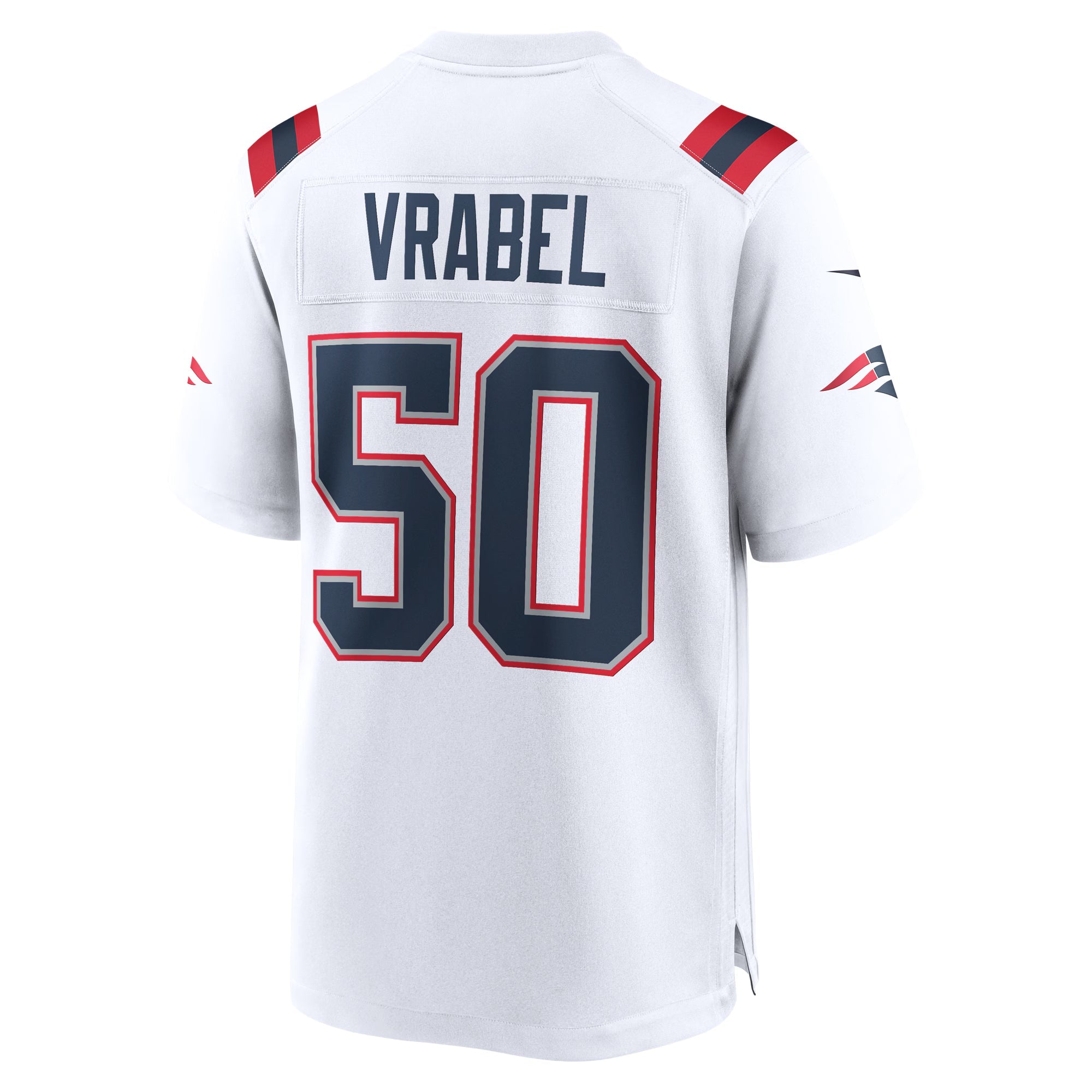 New England Patriots Mike Vrabel White Retired Player Game Jersey