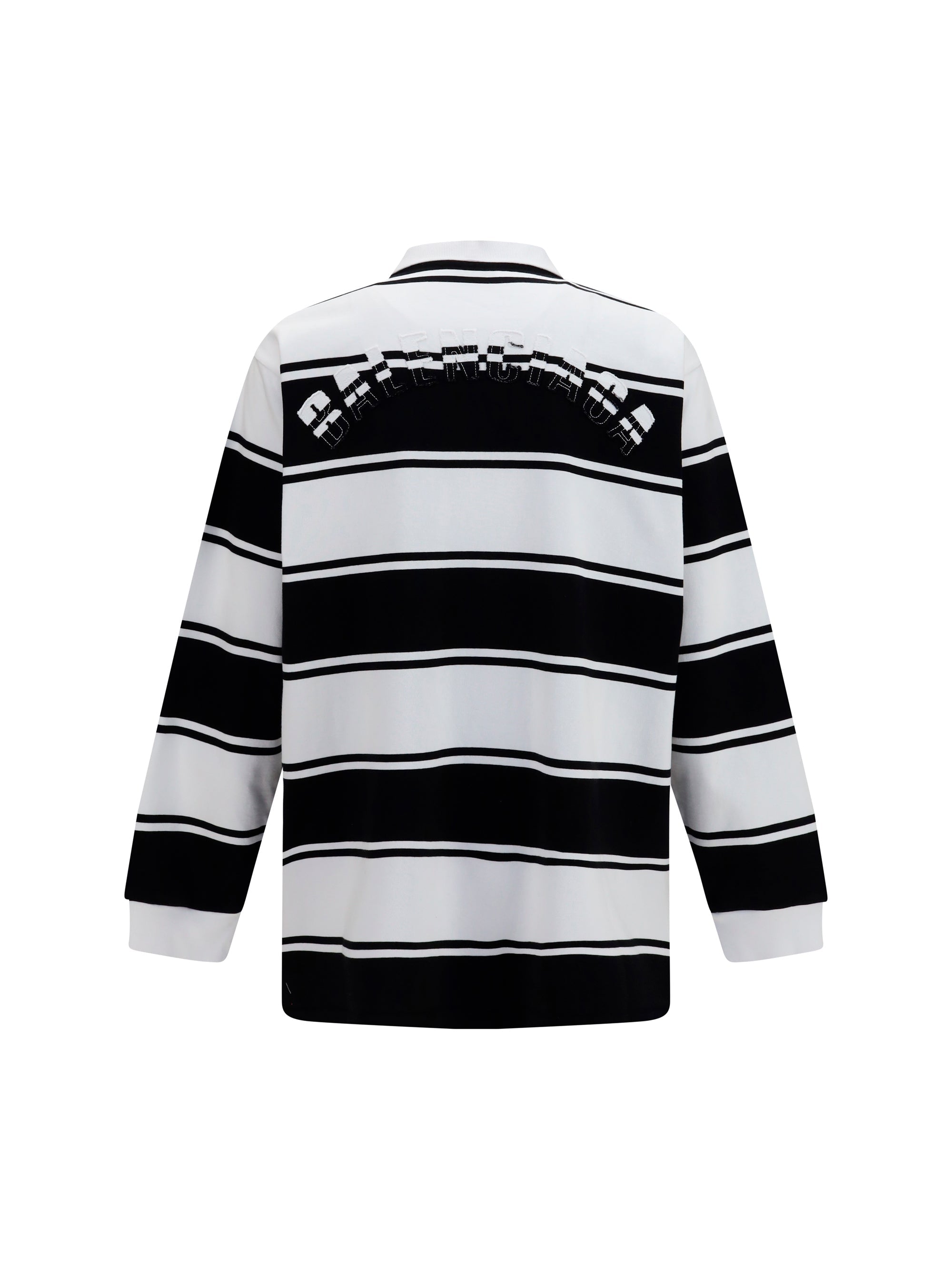 Balenciaga Men Striped Long-Sleeve Polo
