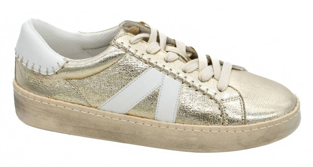 Women's Friend Zone Sneakers In Gold Crinkle Metallic