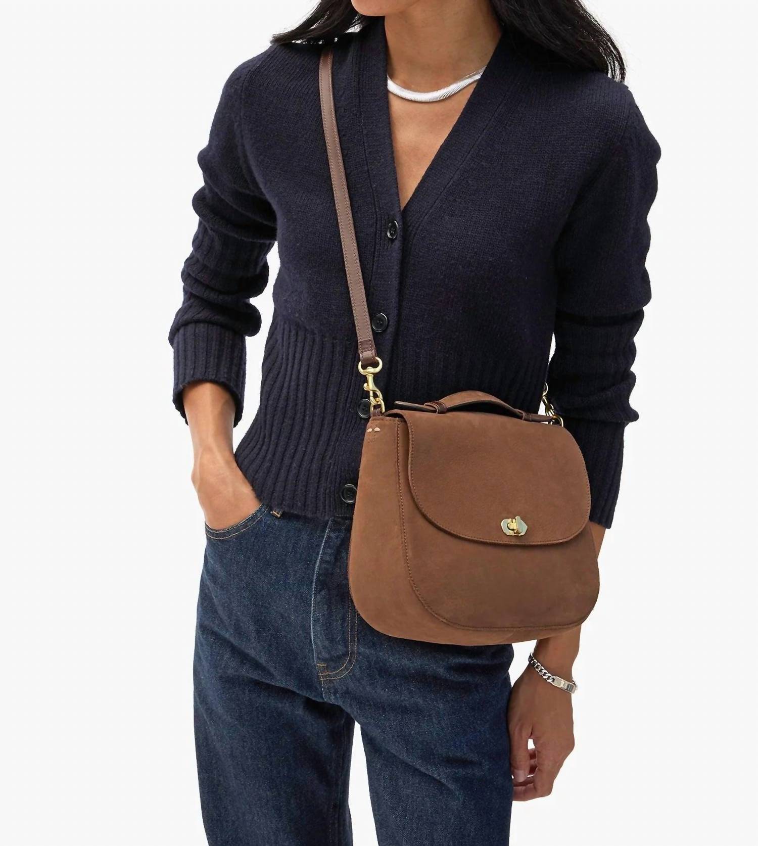 Women's Turnlock Louis With Top Handle Bag In Chocolate
