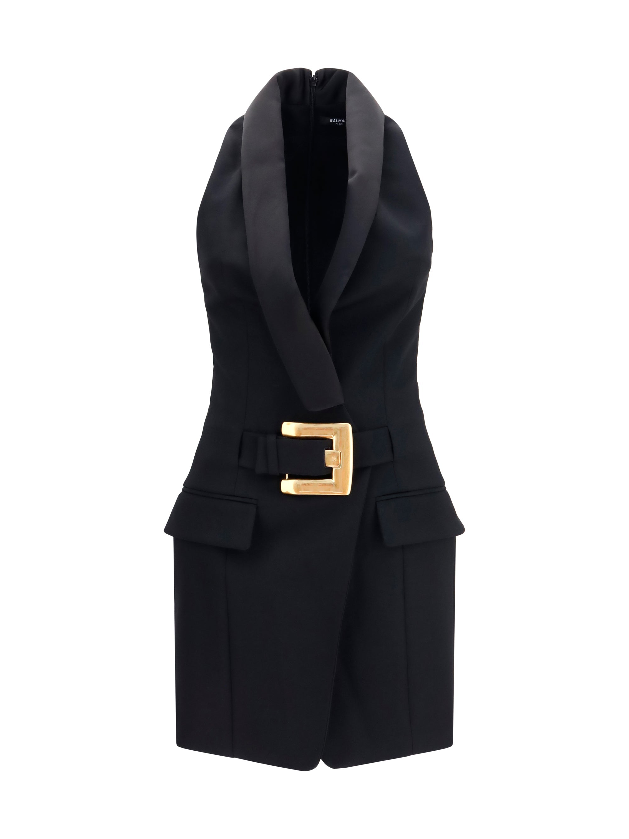 Balmain Women Grain De Poudre Belted Dress