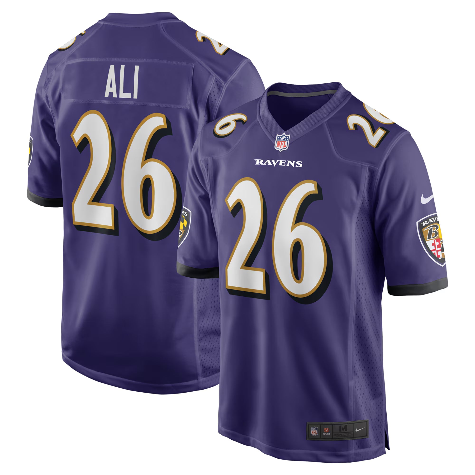 Baltimore Ravens Rasheen Ali Purple Team Game Jersey