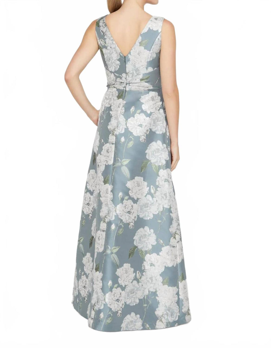 Lilianna Floral Gown In Slate