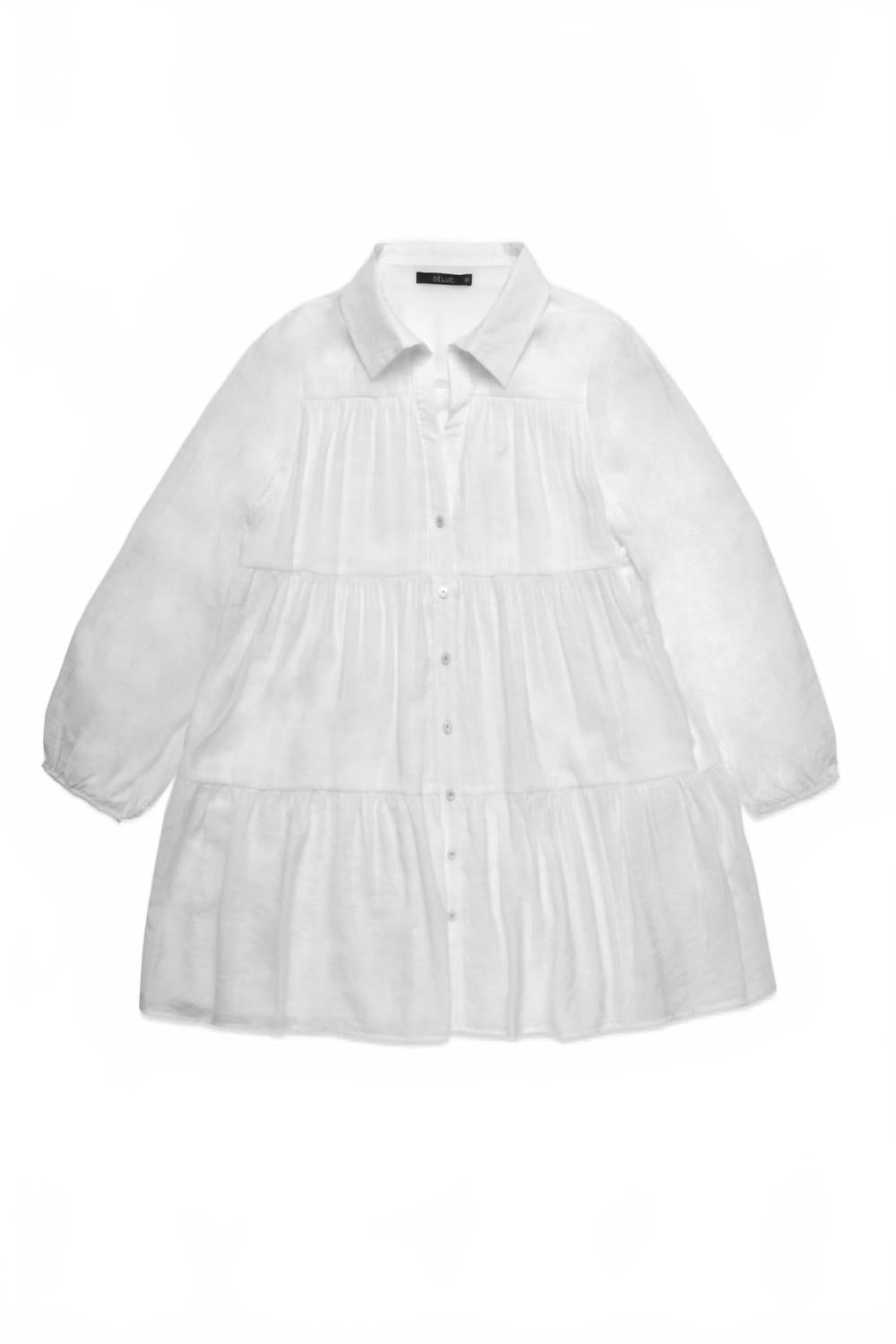 Gomera Mini Shirt Dress In White