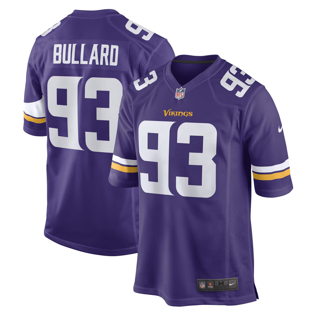 Minnesota Vikings Jonathan Bullard Purple Game Player Jersey