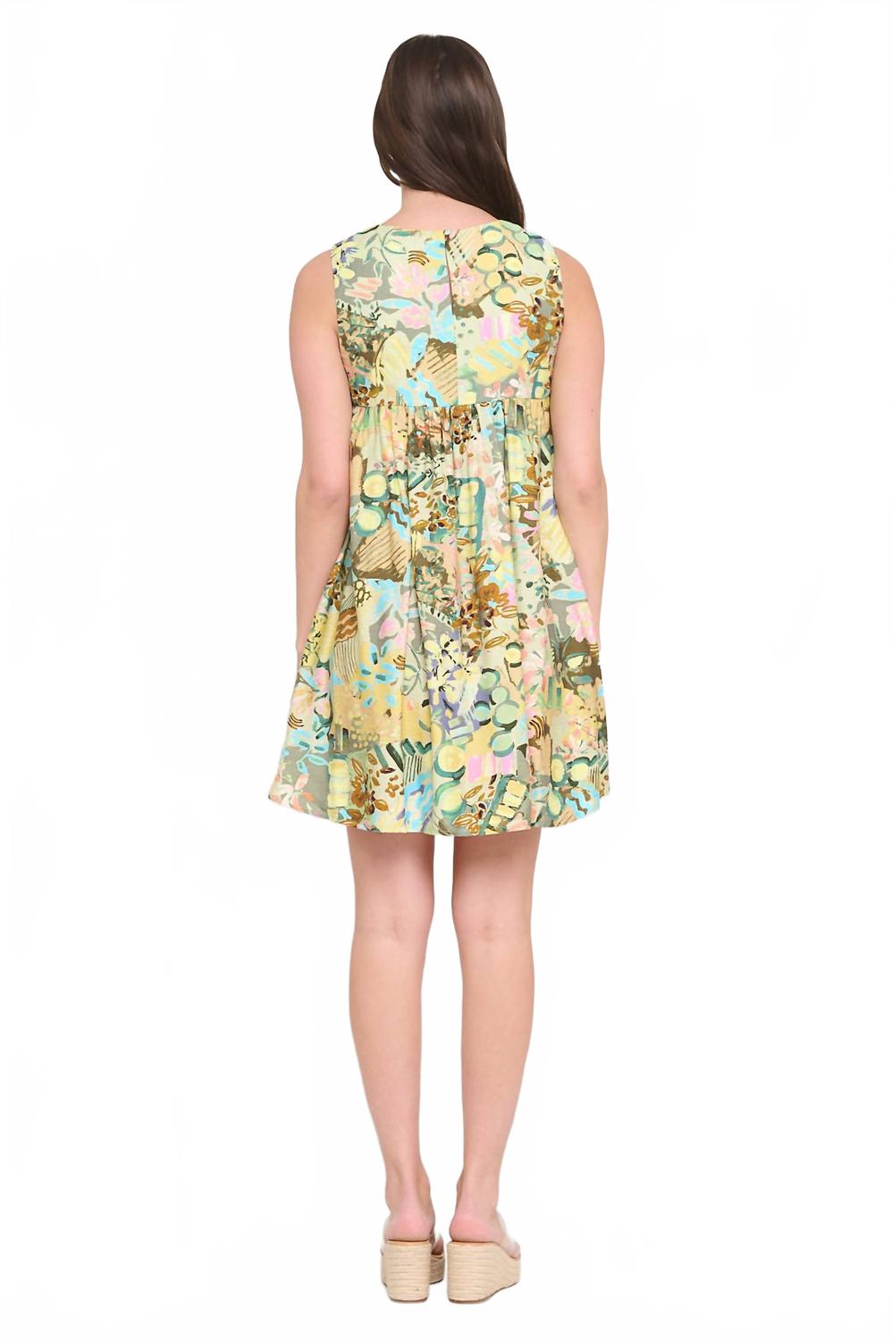 Meadow Pleat Dress In Whispering