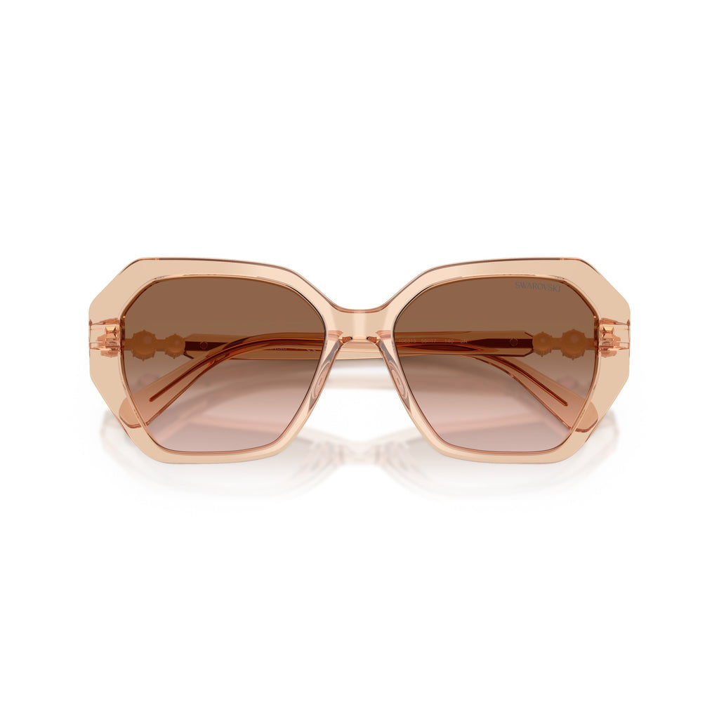 0Sk6017 Oversized Geometric Frame Sunglasses with Crystal Embellishments