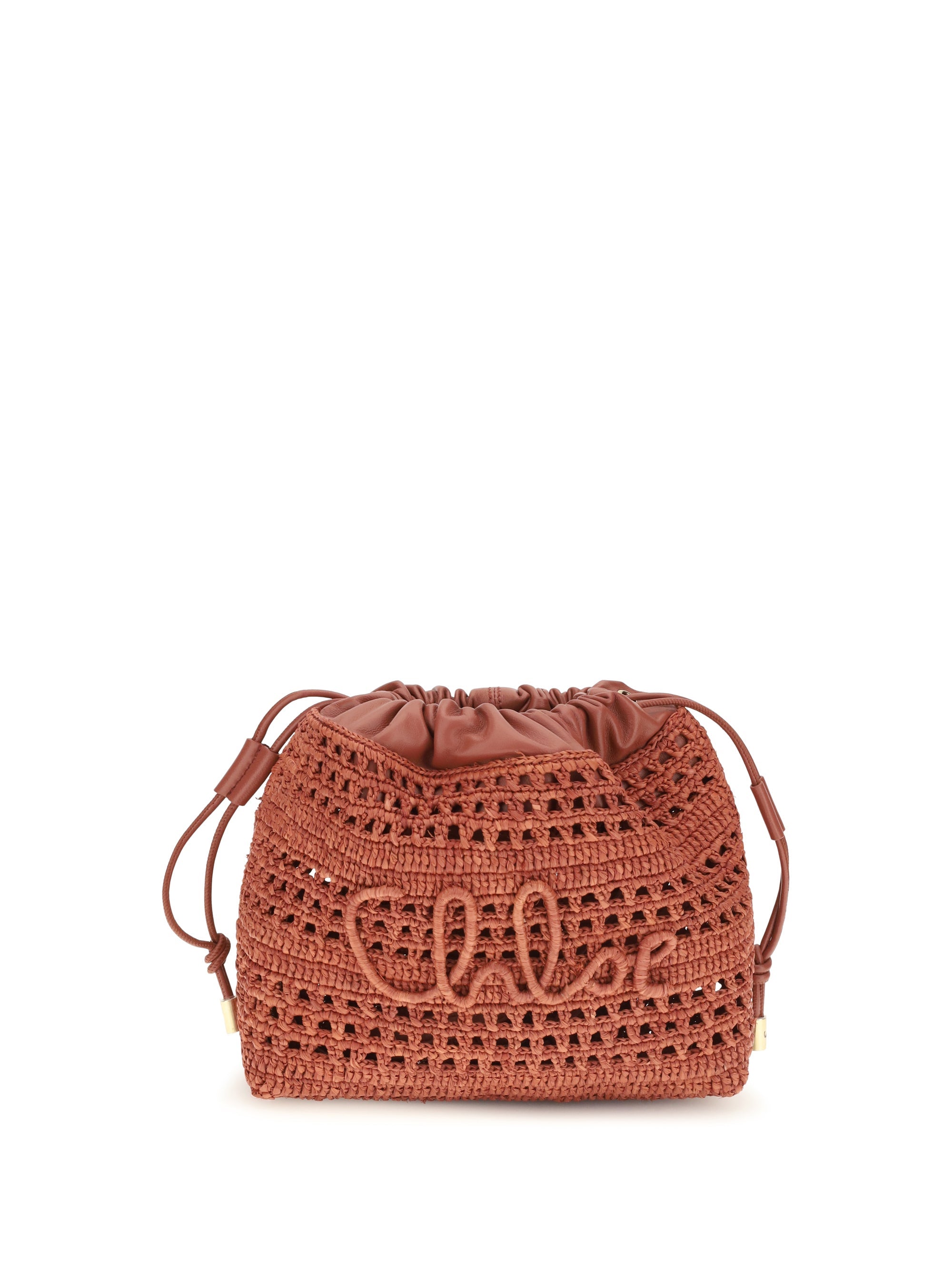 Chloé Women Raffia Drawstring Shoulder Bag