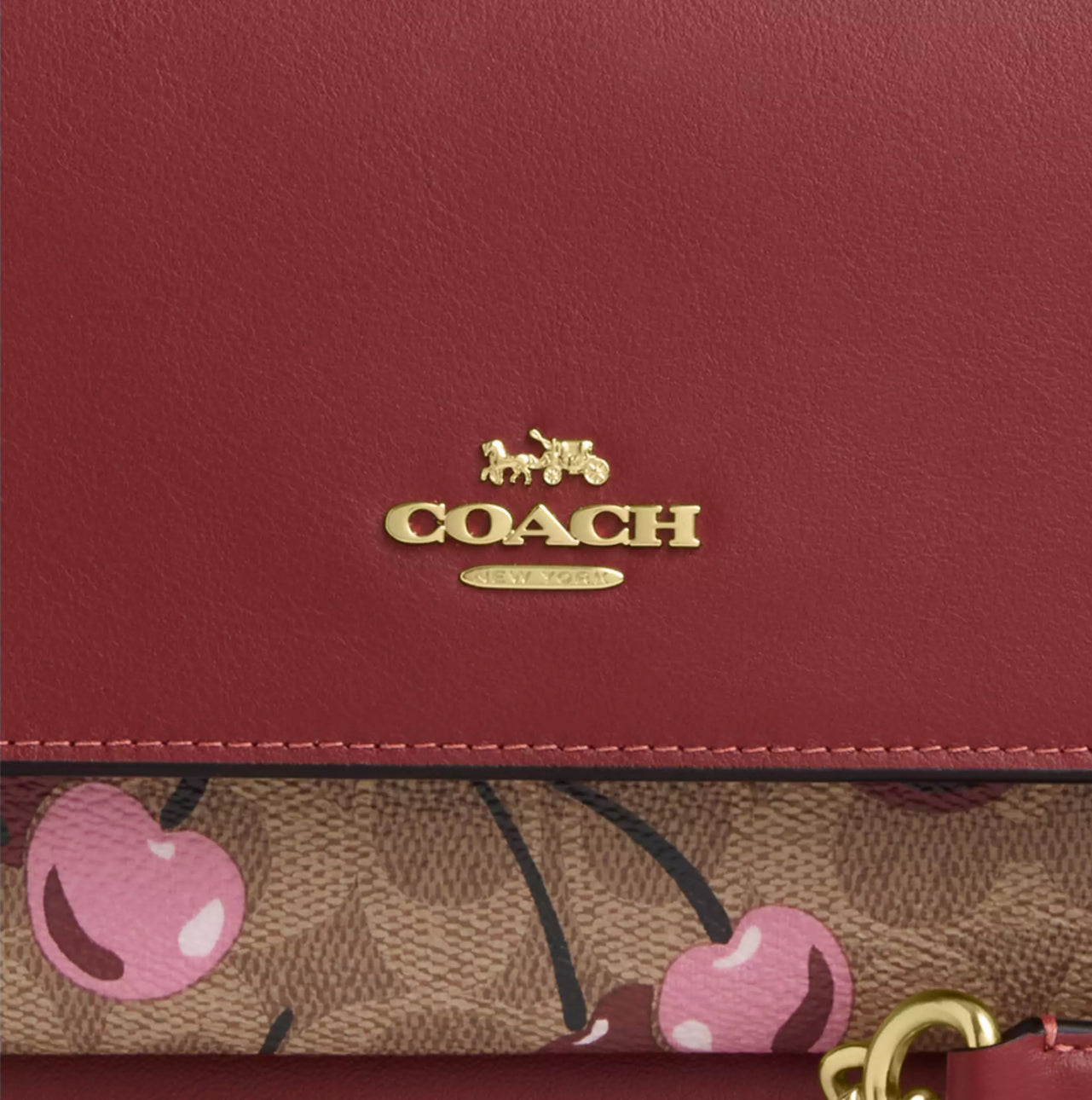 NWT Coach Klare Medium Crossbody in Signature Canvas with Cherry Print