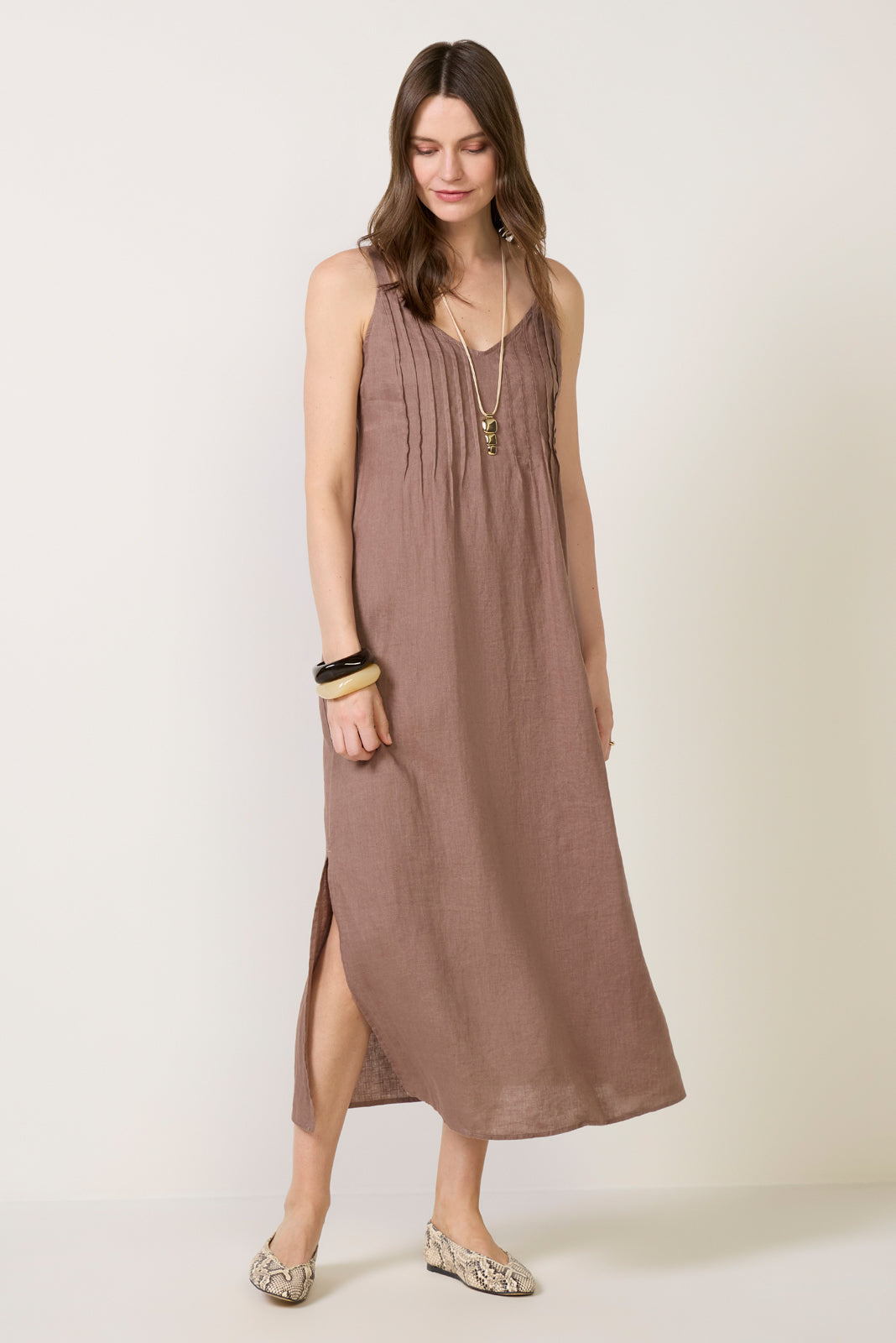 Women's Stella Linen Pintuck Dress