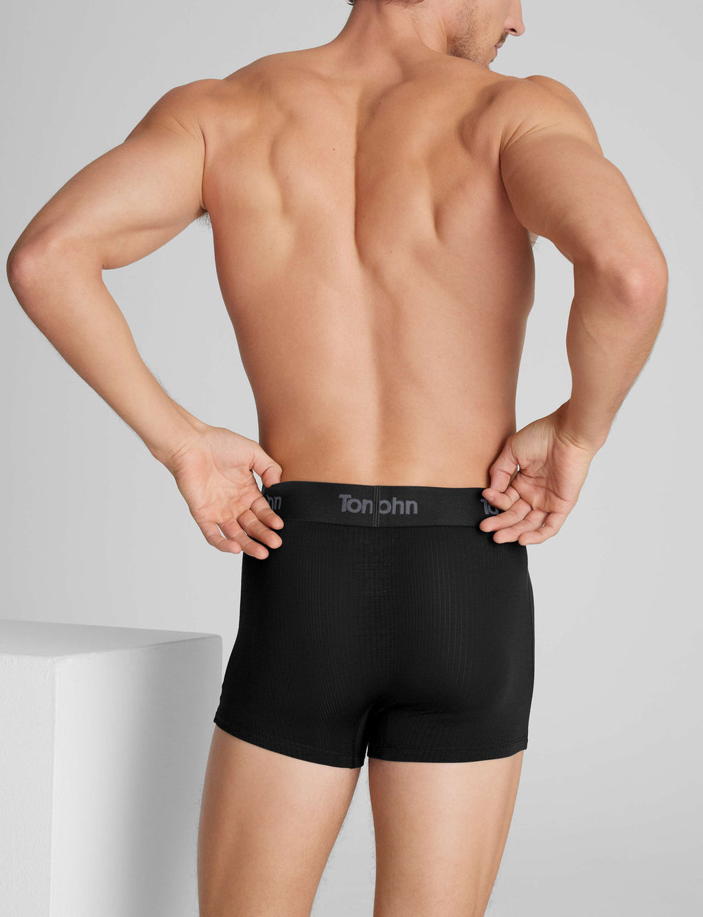 Men's Second Skin Luxe Rib Square Cut 2" Boxer Brief