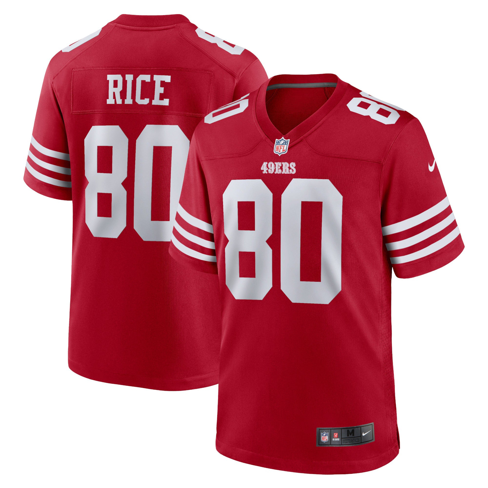 San Francisco 49ers Jerry Rice Scarlet Retired Team Player Game Jersey