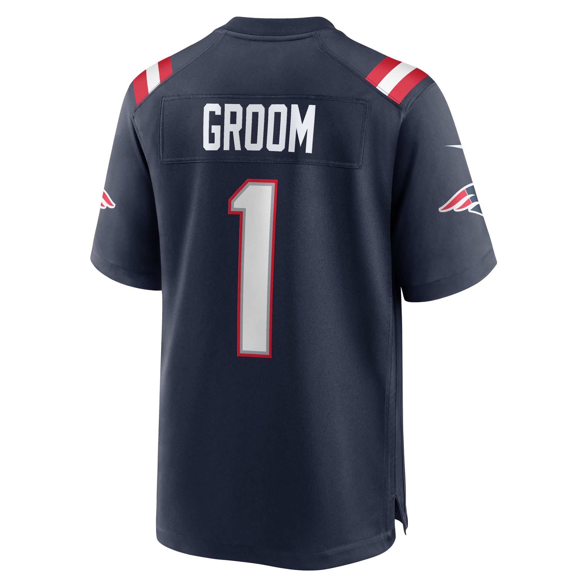 New England Patriots Number 1 Groom Navy Game Jersey