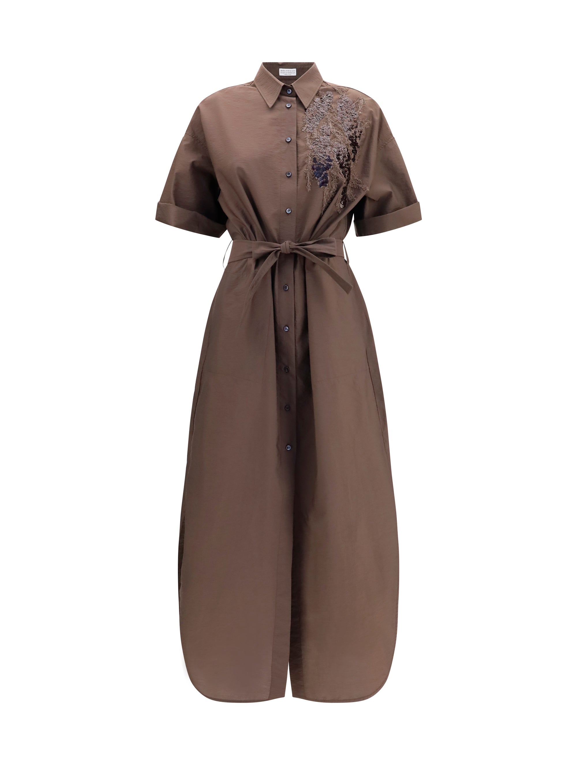 Brunello Cucinelli Women Sequined Shirt Dress With Belt