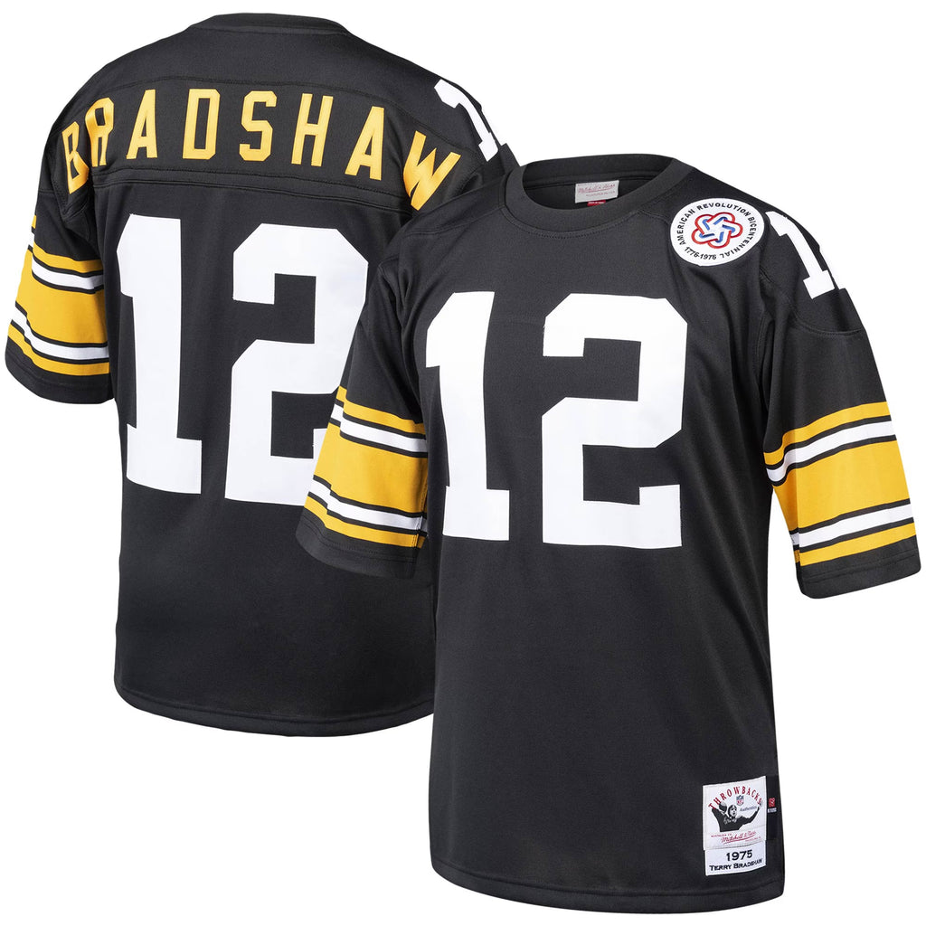 Pittsburgh Steelers Terry Bradshaw Mitchell & Ness Black Authentic Throwback Retired Player Jersey