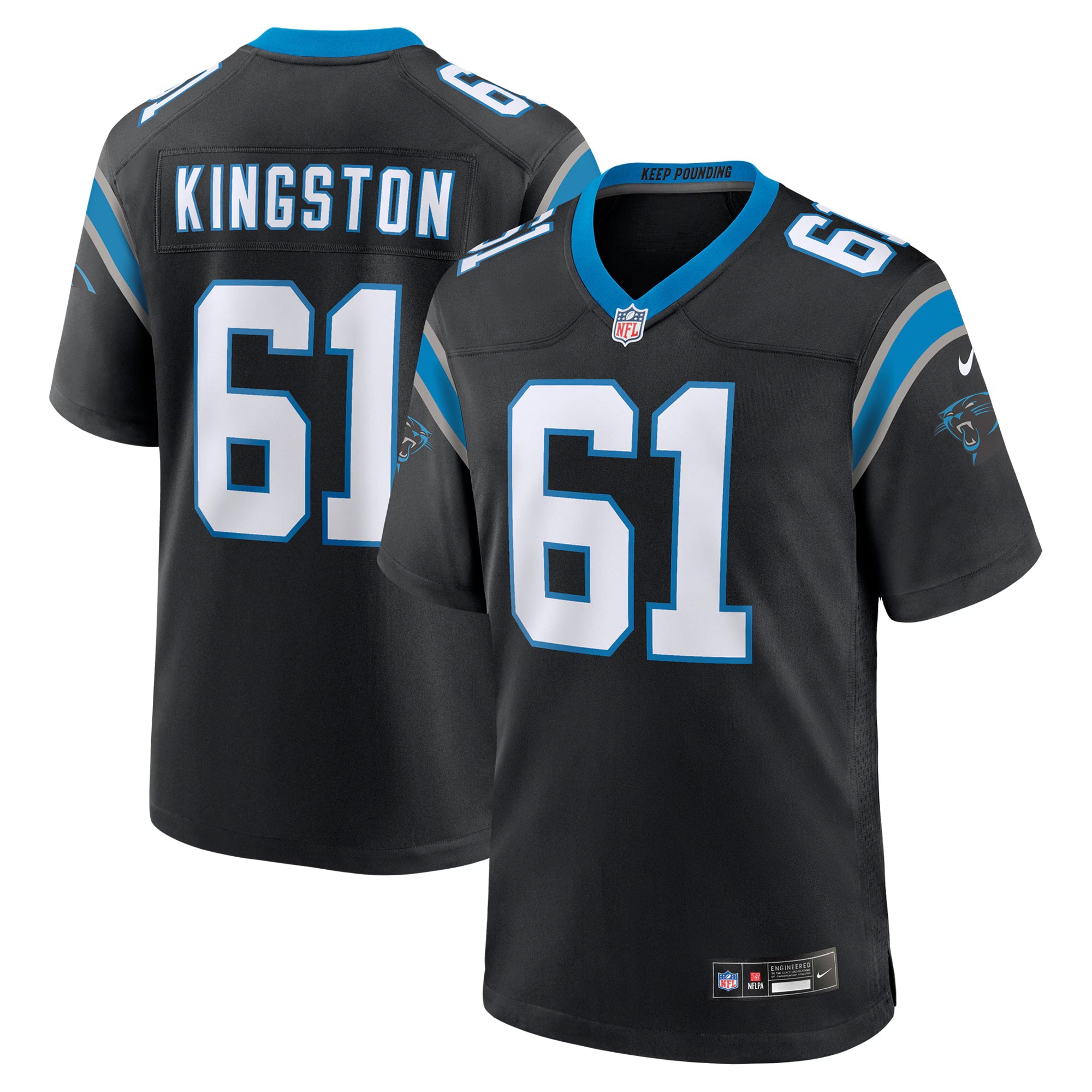 Carolina Panthers Jarrett Kingston Black Game Jersey