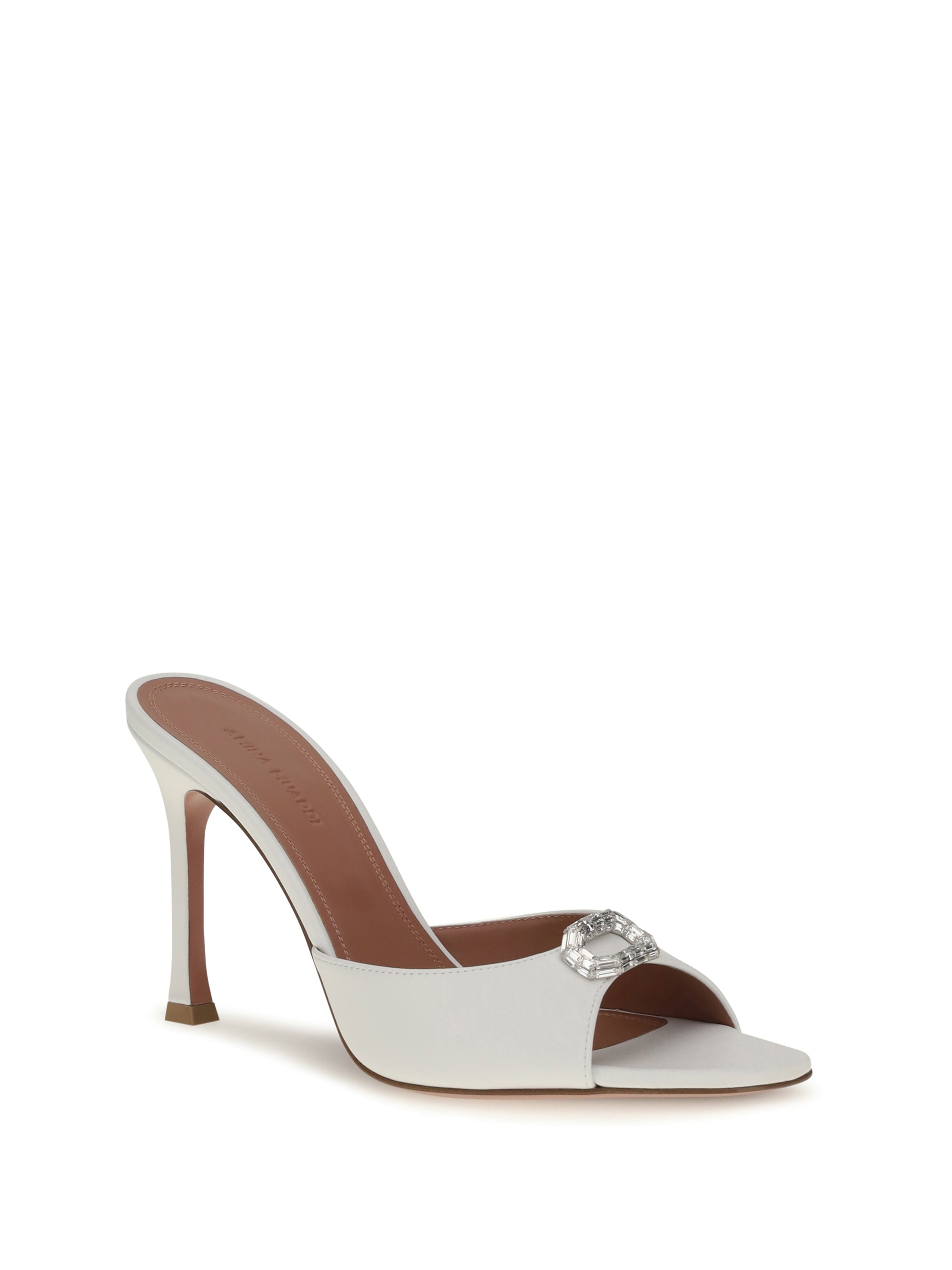 Amina Muaddi Women Camelia Leather Mule Sandals