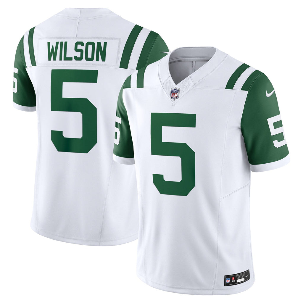 New York Jets Garrett Wilson White Classic Alternate Vapor F.U.S.E. Limited Jersey