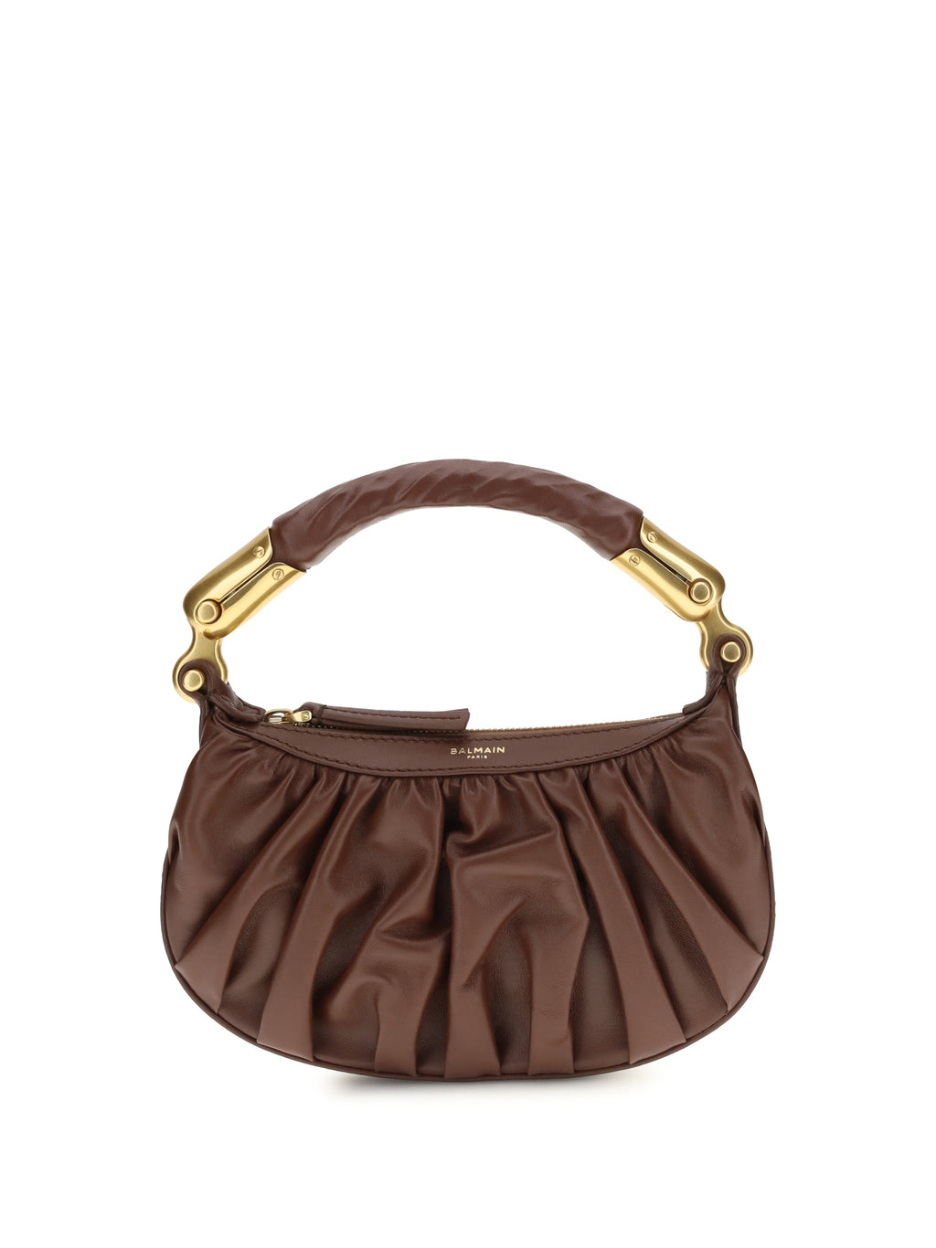 Balmain Women Ébène Mini Bag In Calfskin Leather