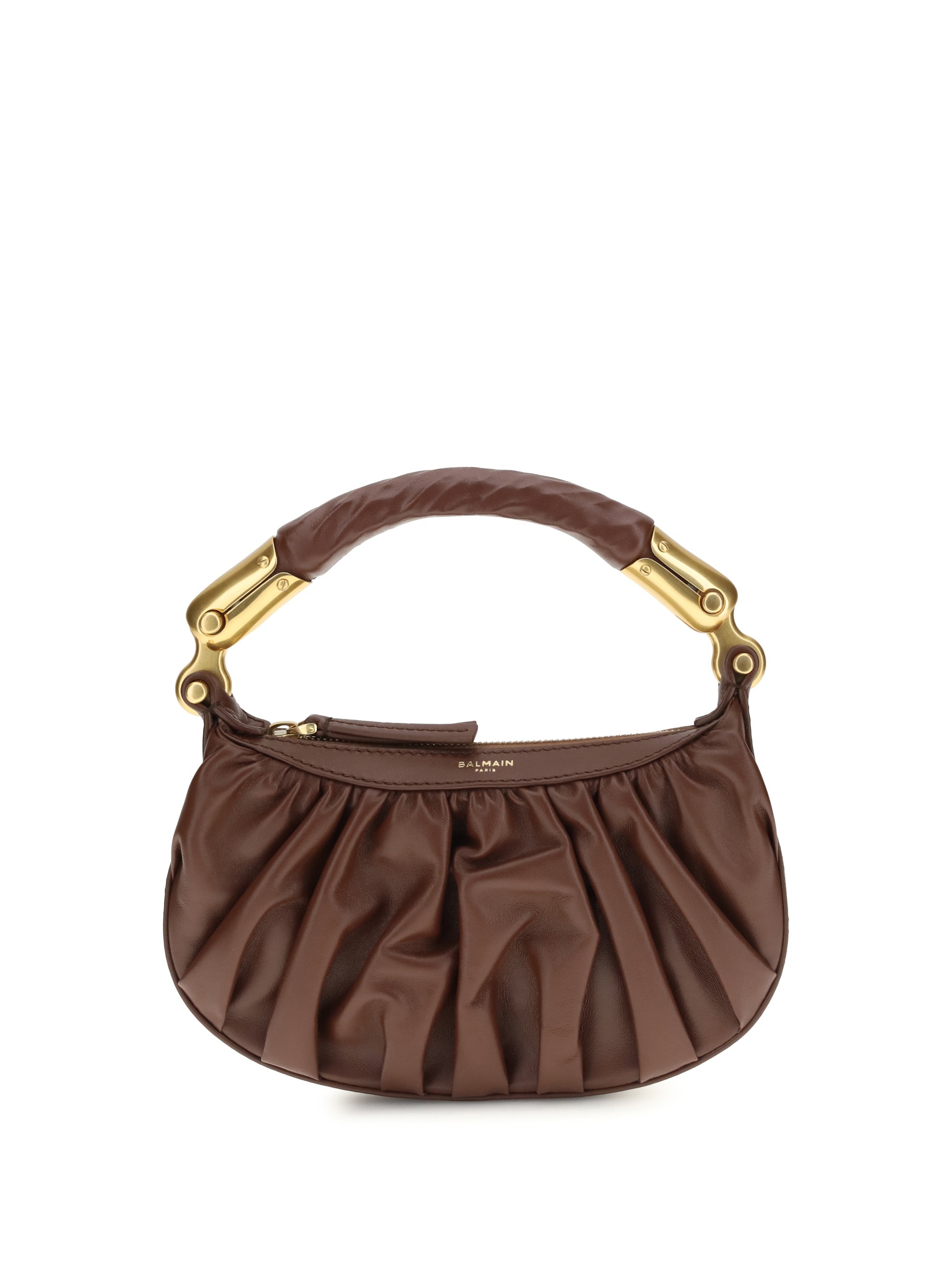 Balmain Women Ébène Mini Bag In Calfskin Leather
