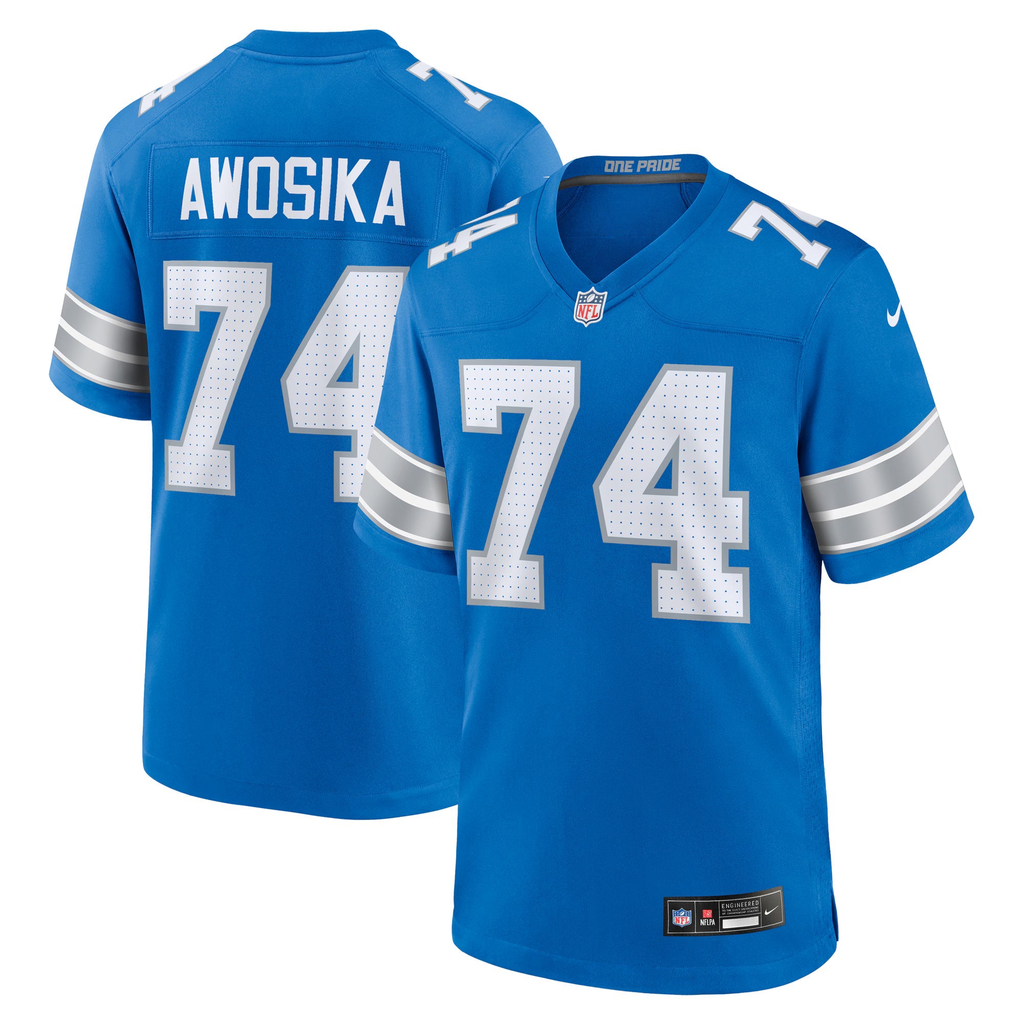 Detroit Lions Kayode Awosika Blue Team Game Jersey