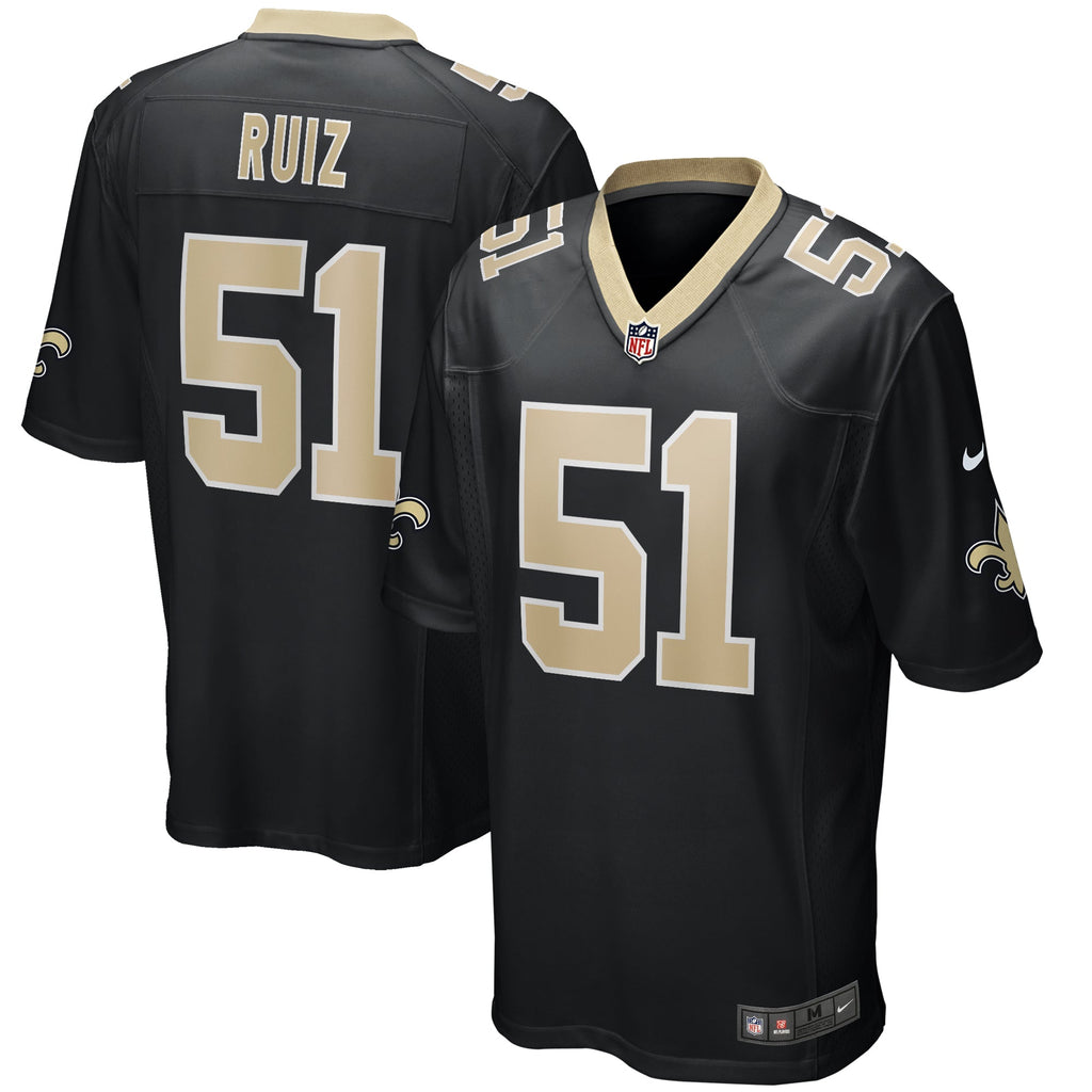 New Orleans Saints Cesar Ruiz Black Game Jersey