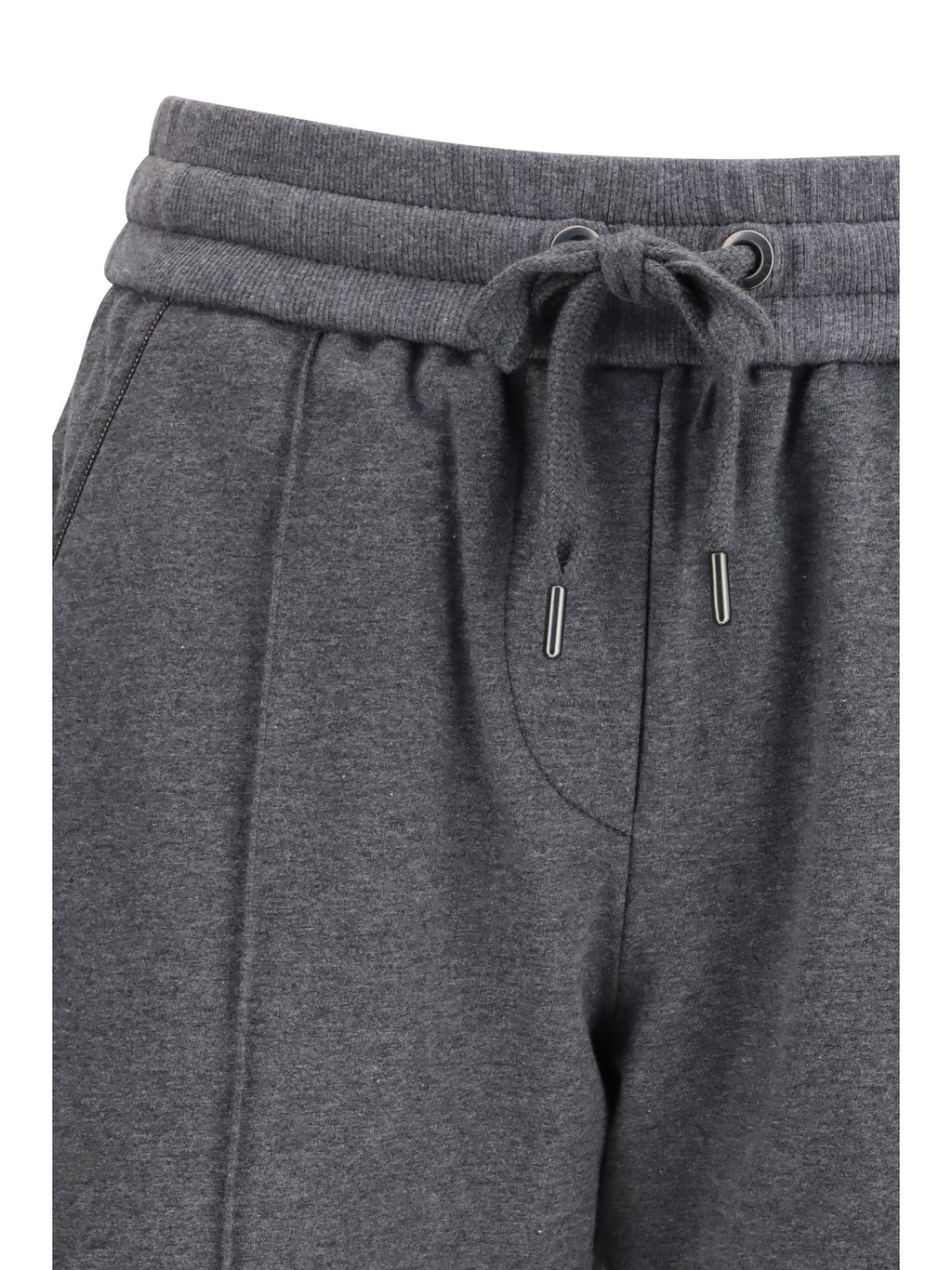 Brunello Cucinelli Women Track Stretch-Fleece Pants With Monili Detailing